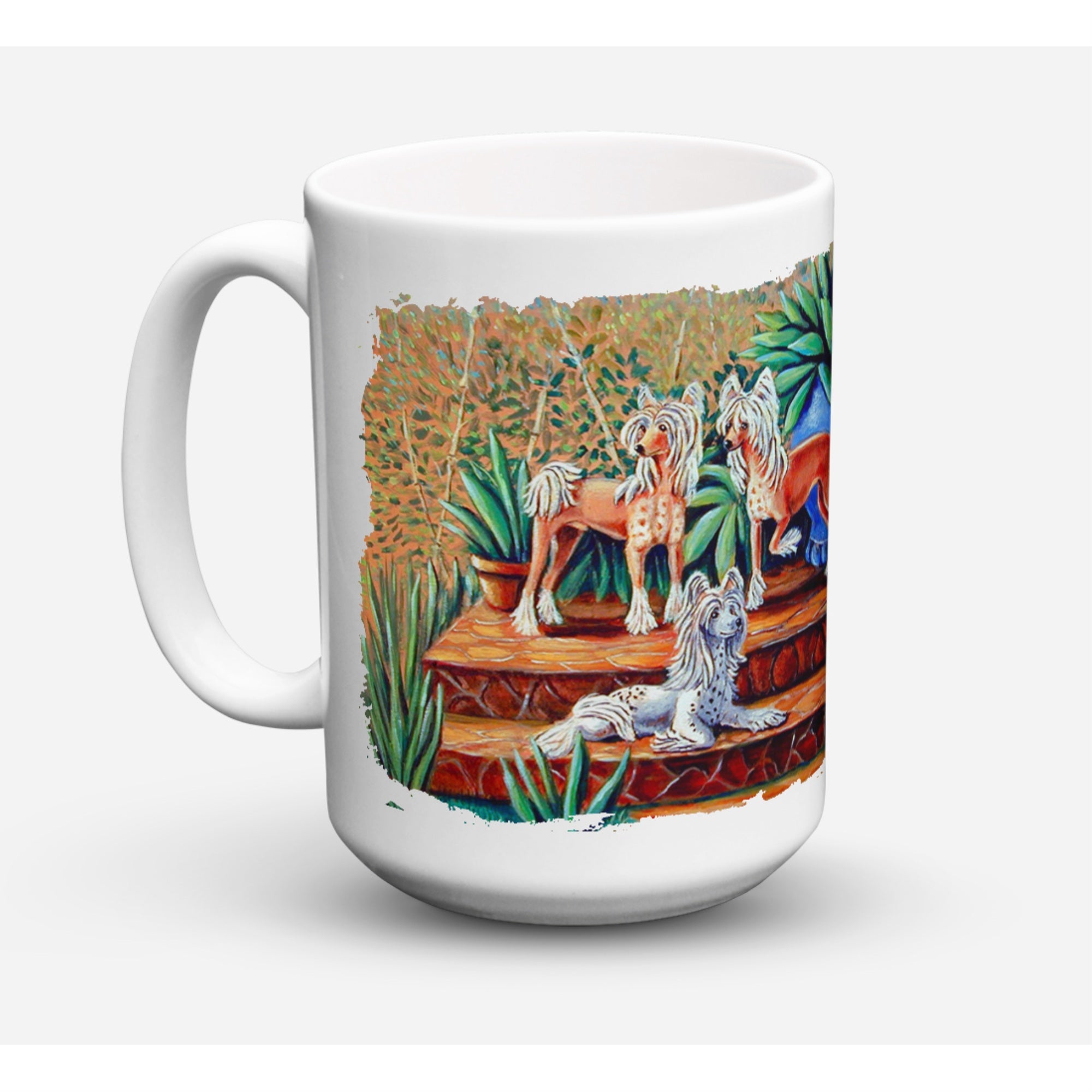 Carolines Treasures 7505CM15 Chinese Crested Microwavable Ceramic Coffee Mug 15 oz Multicolor