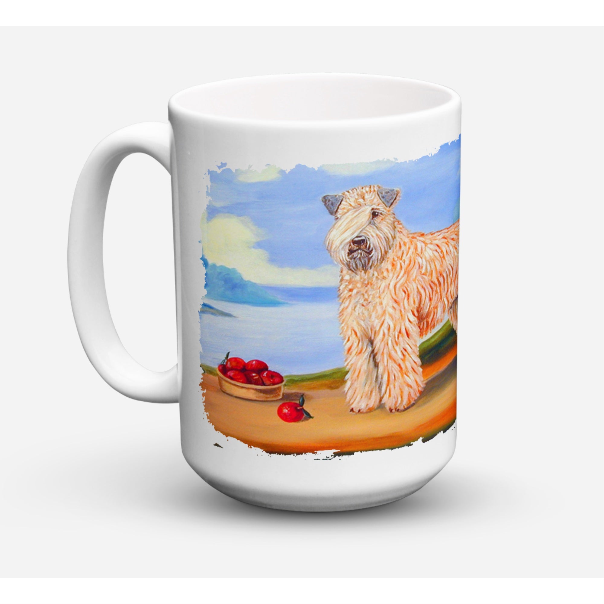 Carolines Treasures 7509CM15 Wheaten Terrier Soft Coated Microwavable Ceramic Coffee Mug 15 oz Multicolor