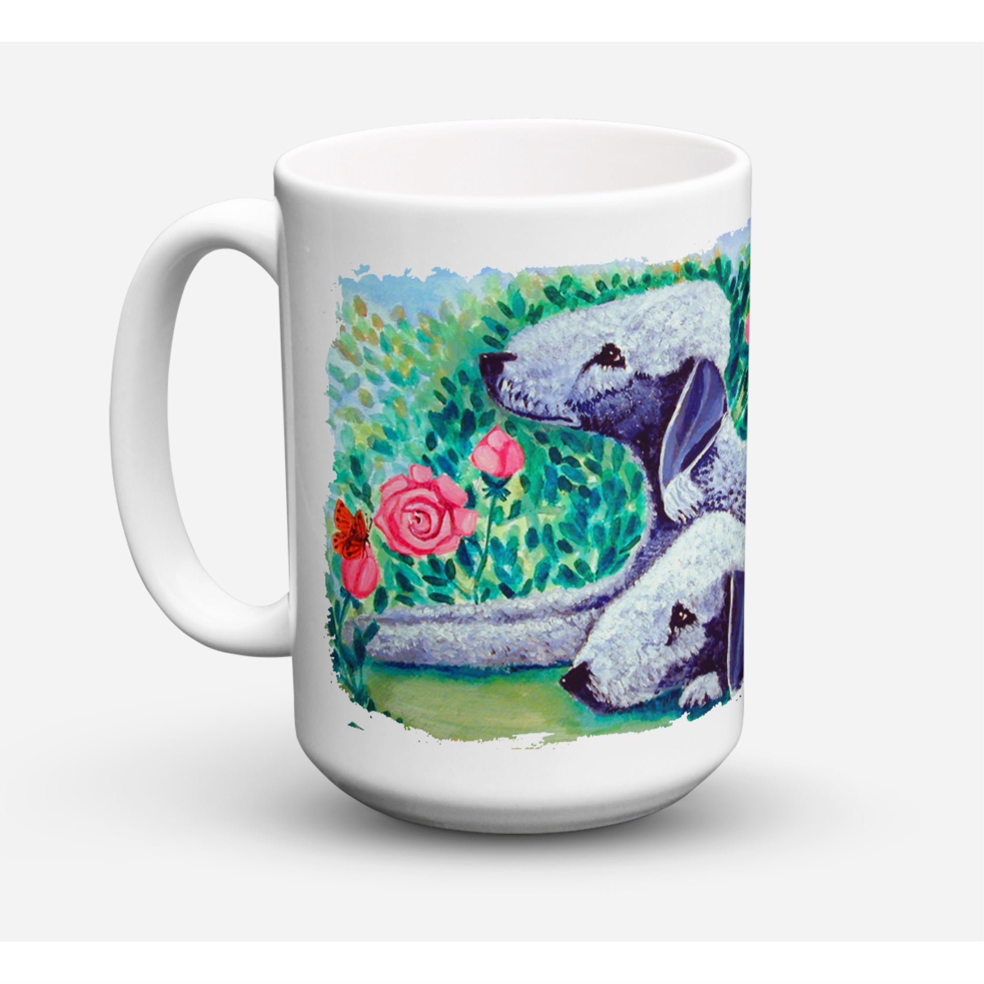 Carolines Treasures 7512CM15 Bedlington Terrier Microwavable Ceramic Coffee Mug 15 oz Multicolor
