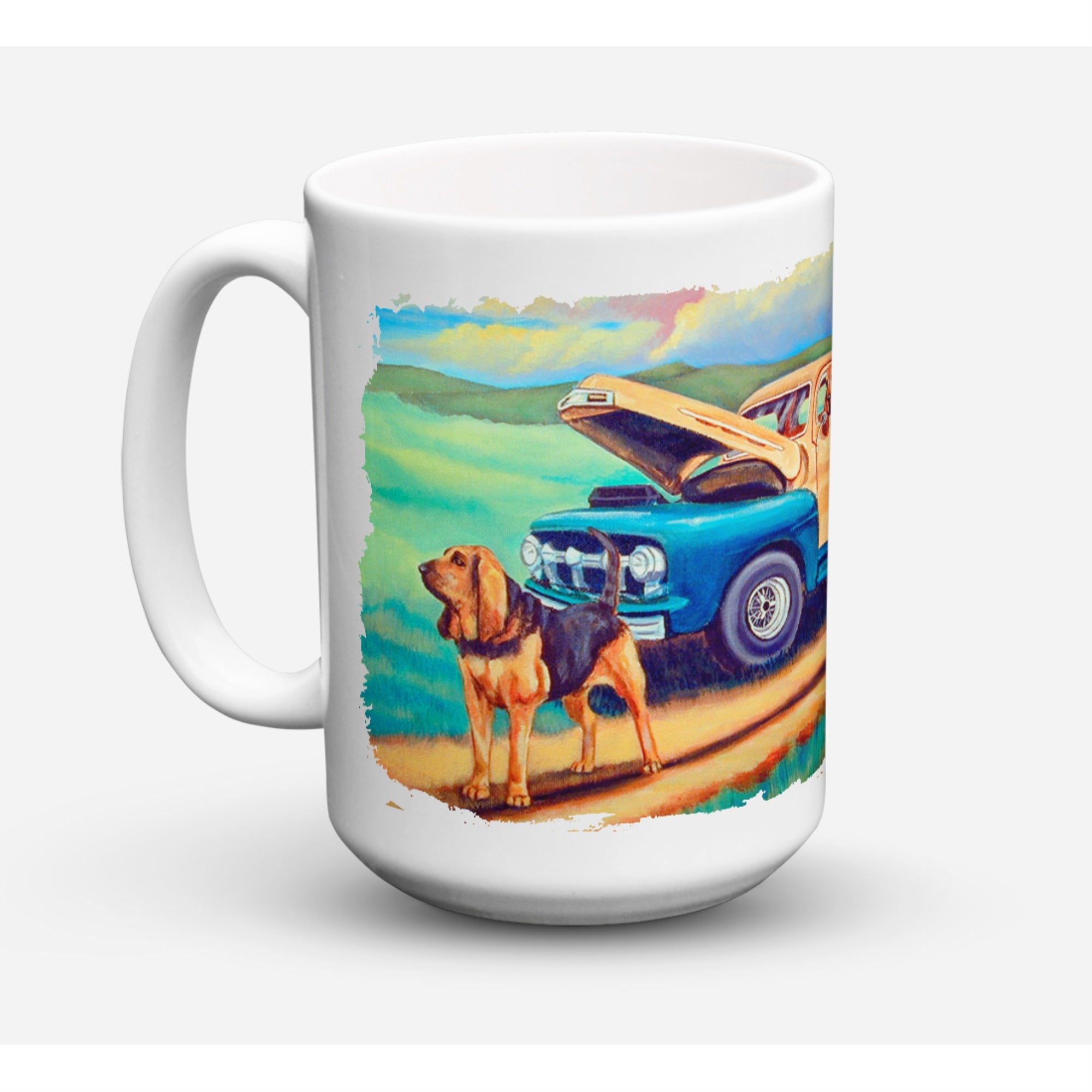 Carolines Treasures 7513CM15 Bloodhound Dishwasher Safe Microwavable Ceramic Coffee Mug 15 oz Multicolor