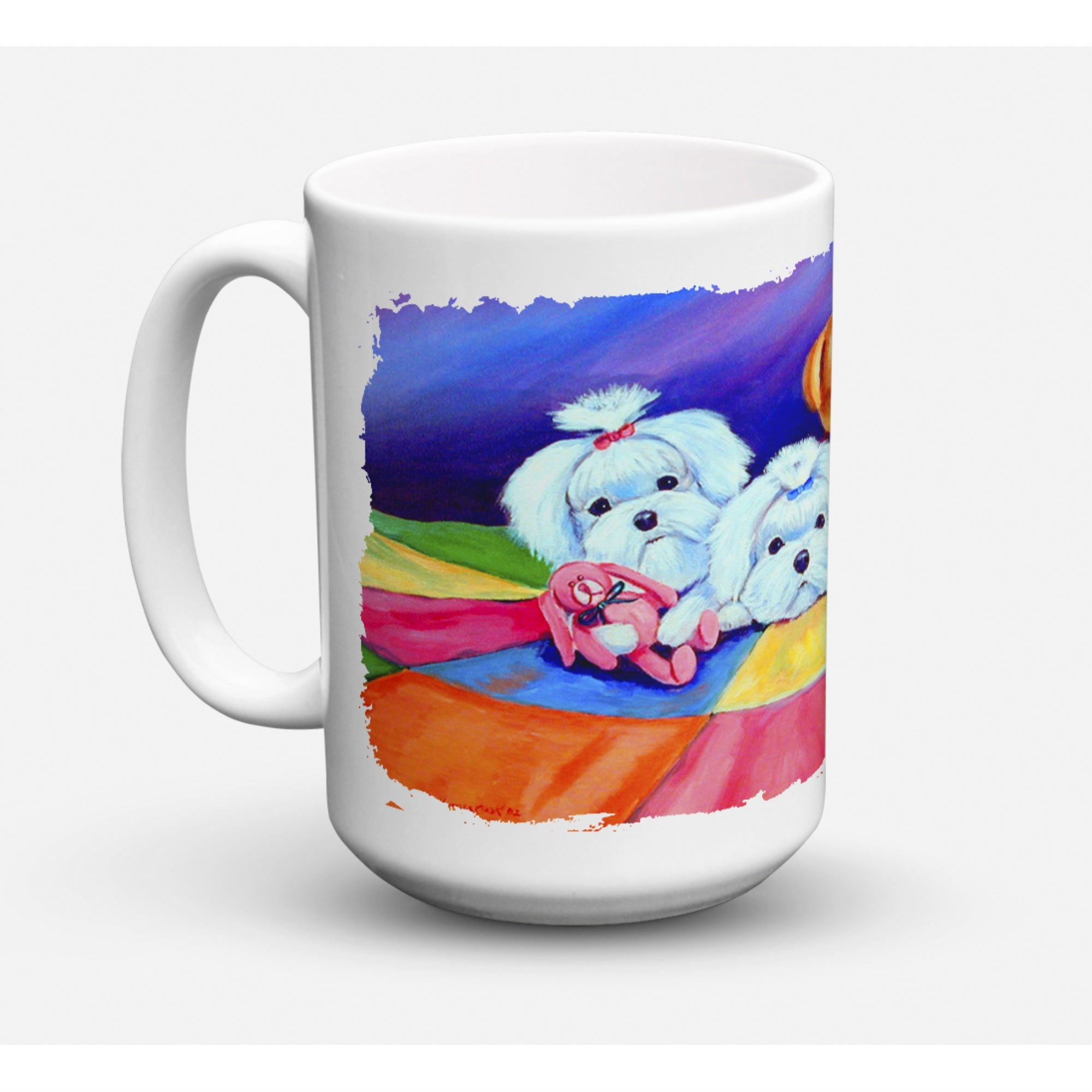 Carolines Treasures 7515CM15 Maltese Dishwasher Safe Microwavable Ceramic Coffee Mug 15 oz Multicolor