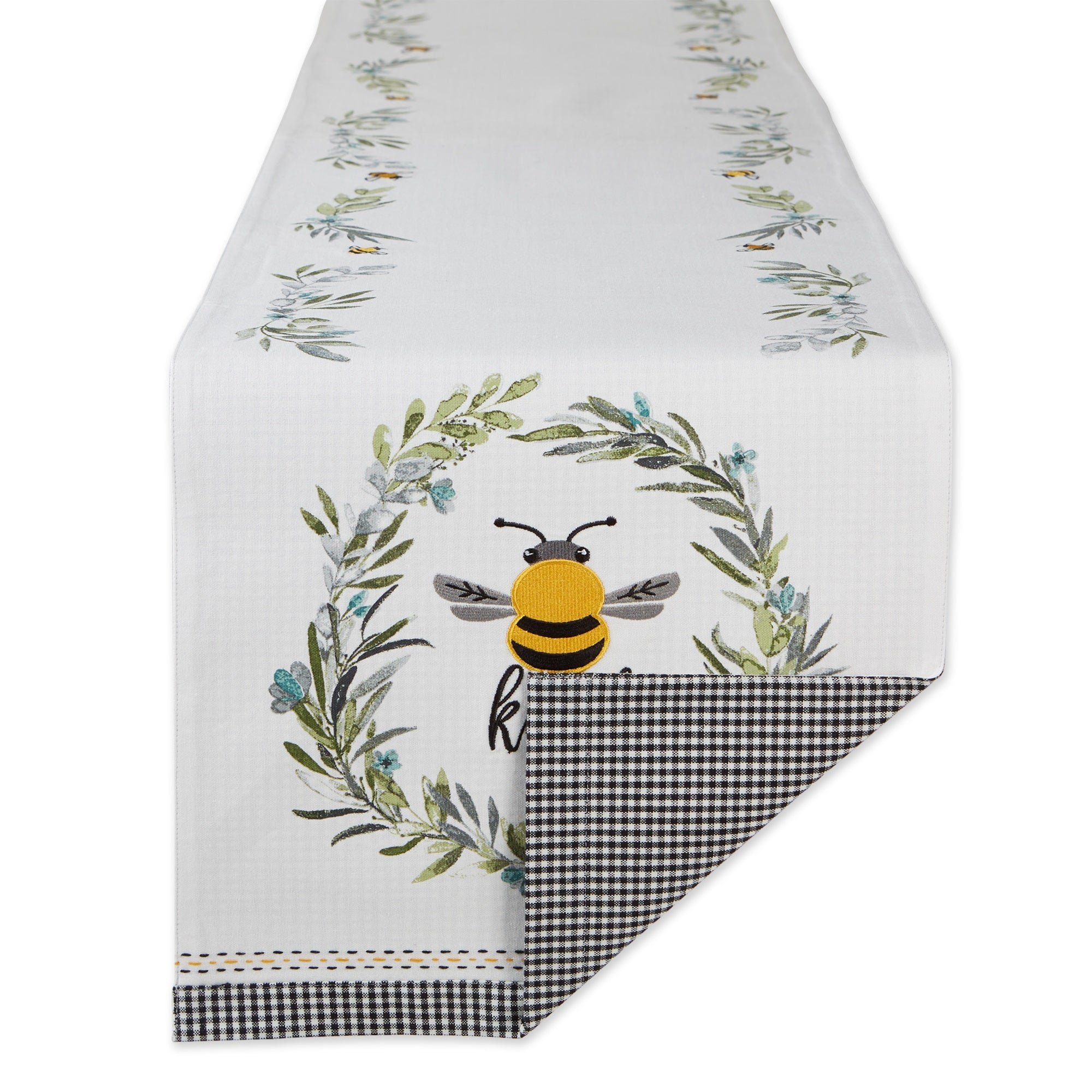 Dii Bee Kind Reversible Embellished Table Runner