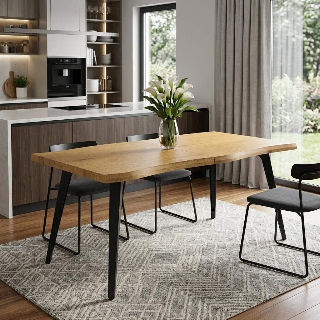 63 Natural And Black Wood And Iron Live Edge Dining Table