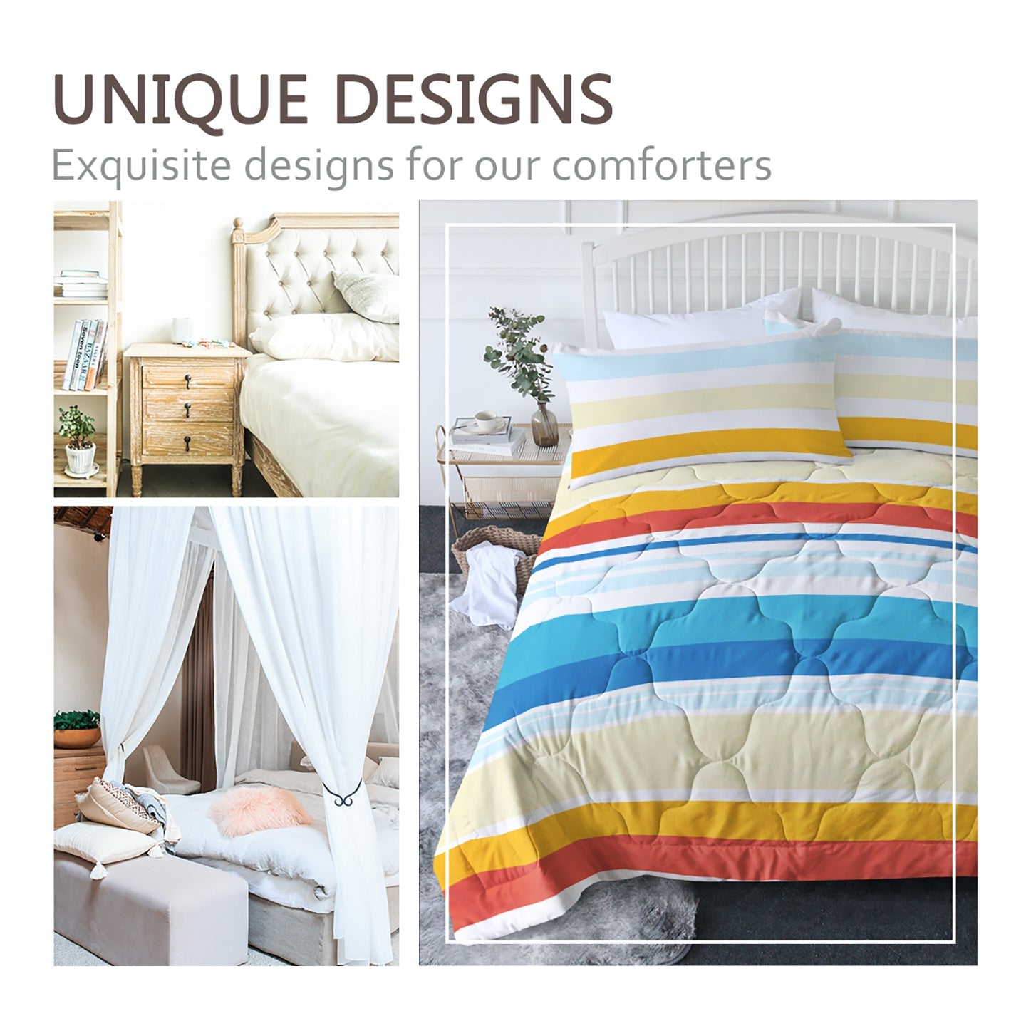 3pcs Soft And Comfortable Bedding Comforter Set Items With Rainbow Stripes, Including One Comforter Set And Two Pillowcases, Suitable For All Seasons