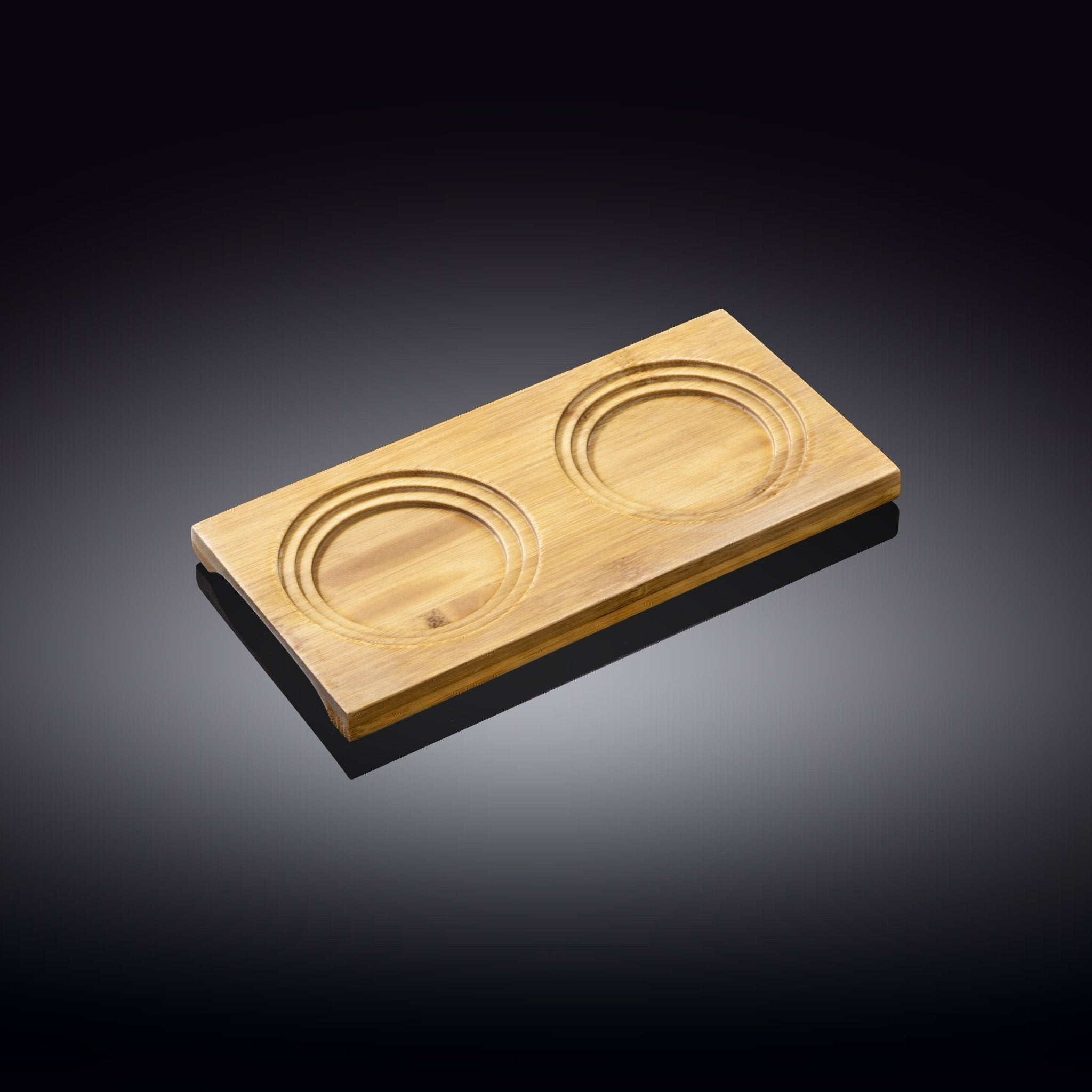 Set Of 5 Bamboo Tray With Build in Coaster 7.75" inch X 4" inch |