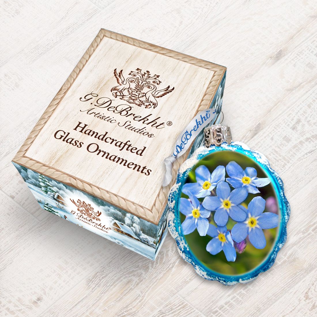 Floral Mercury Glass Ornament by G. DeBrekht - Wildlife Holiday Décor - 771035