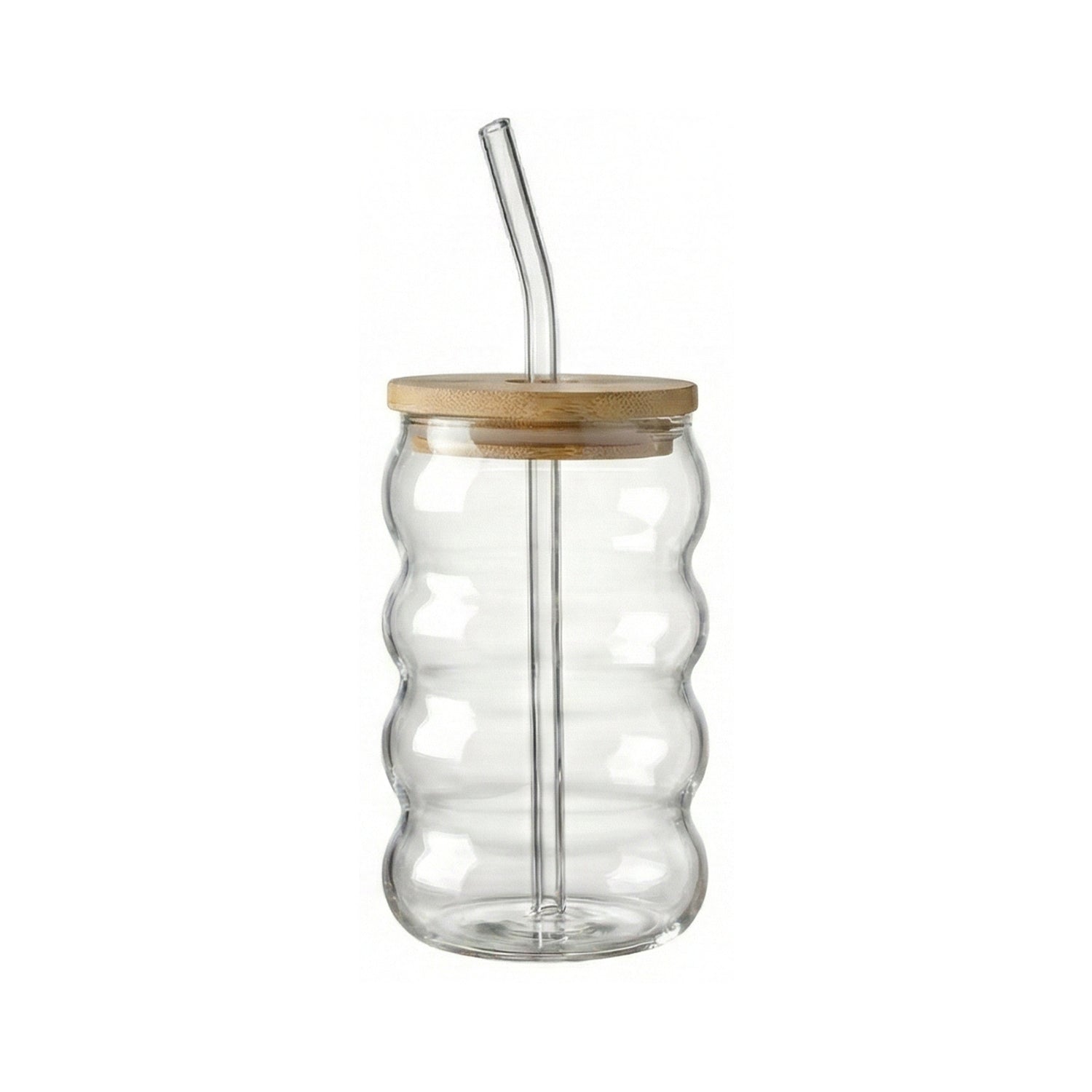 Lilly Set of 4 Glass Sippers - 18oz. with Bamboo Lid