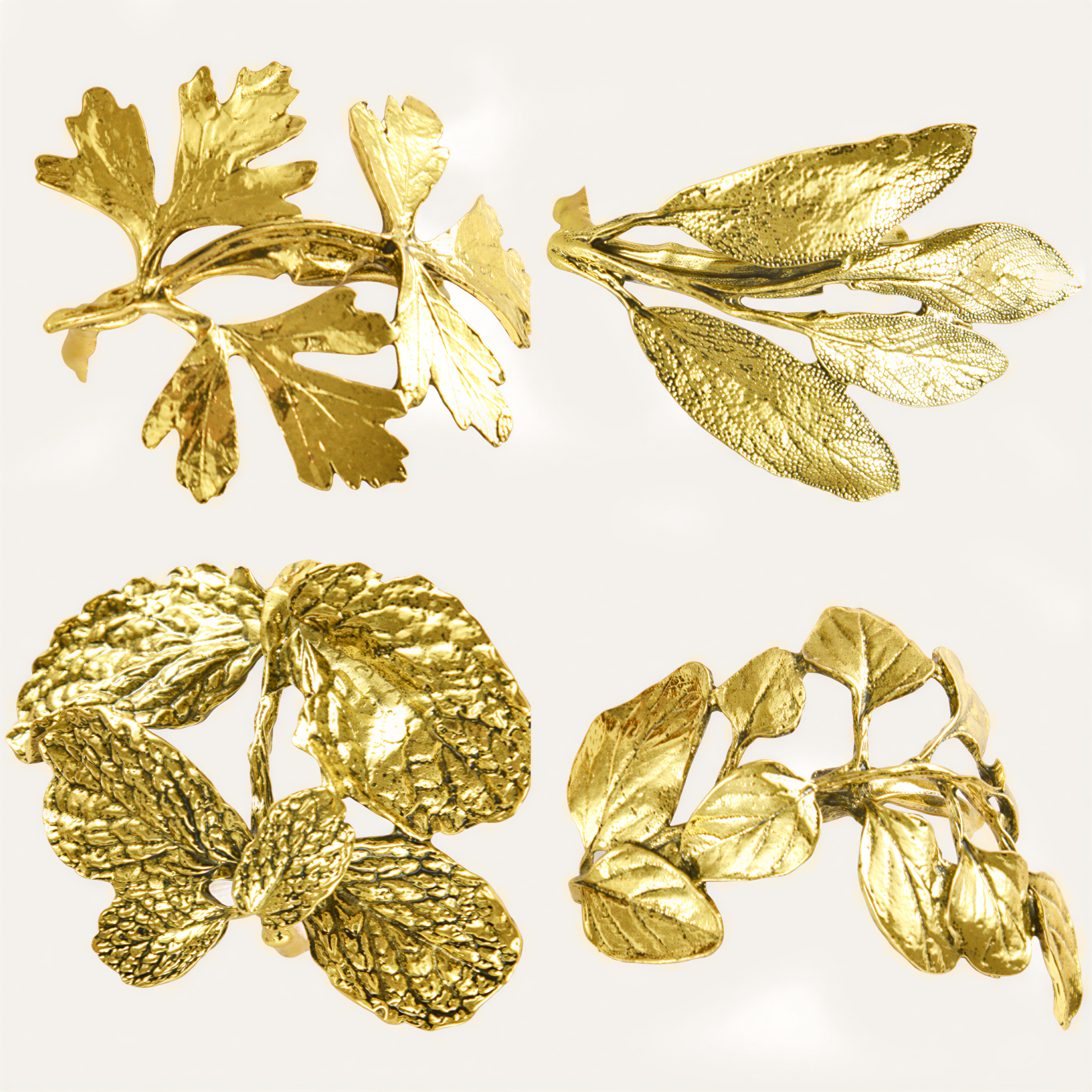 Gold Leaf Napkin Rings – Elegant Leaf Design Napkin Buckles for Table Decor