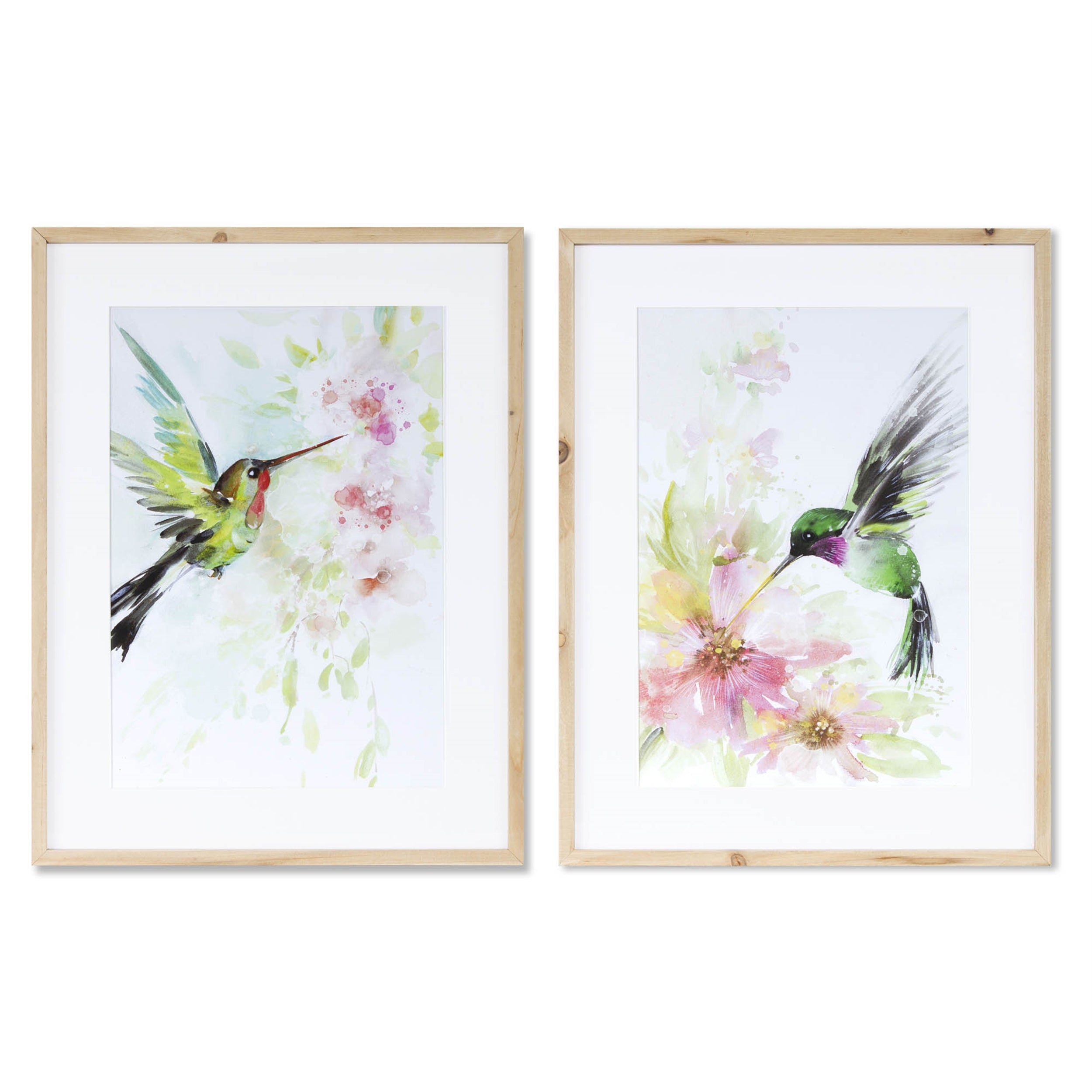 Hummingbird Watercolor (Set of 2) 15.25 x 19.75H Wood/MDF