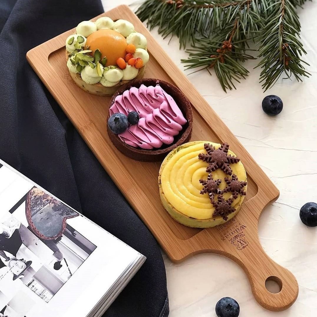 Bamboo Tray 15.5" inch X 4.5" inch | For Appetizers / Barbecue / Burger Sliders