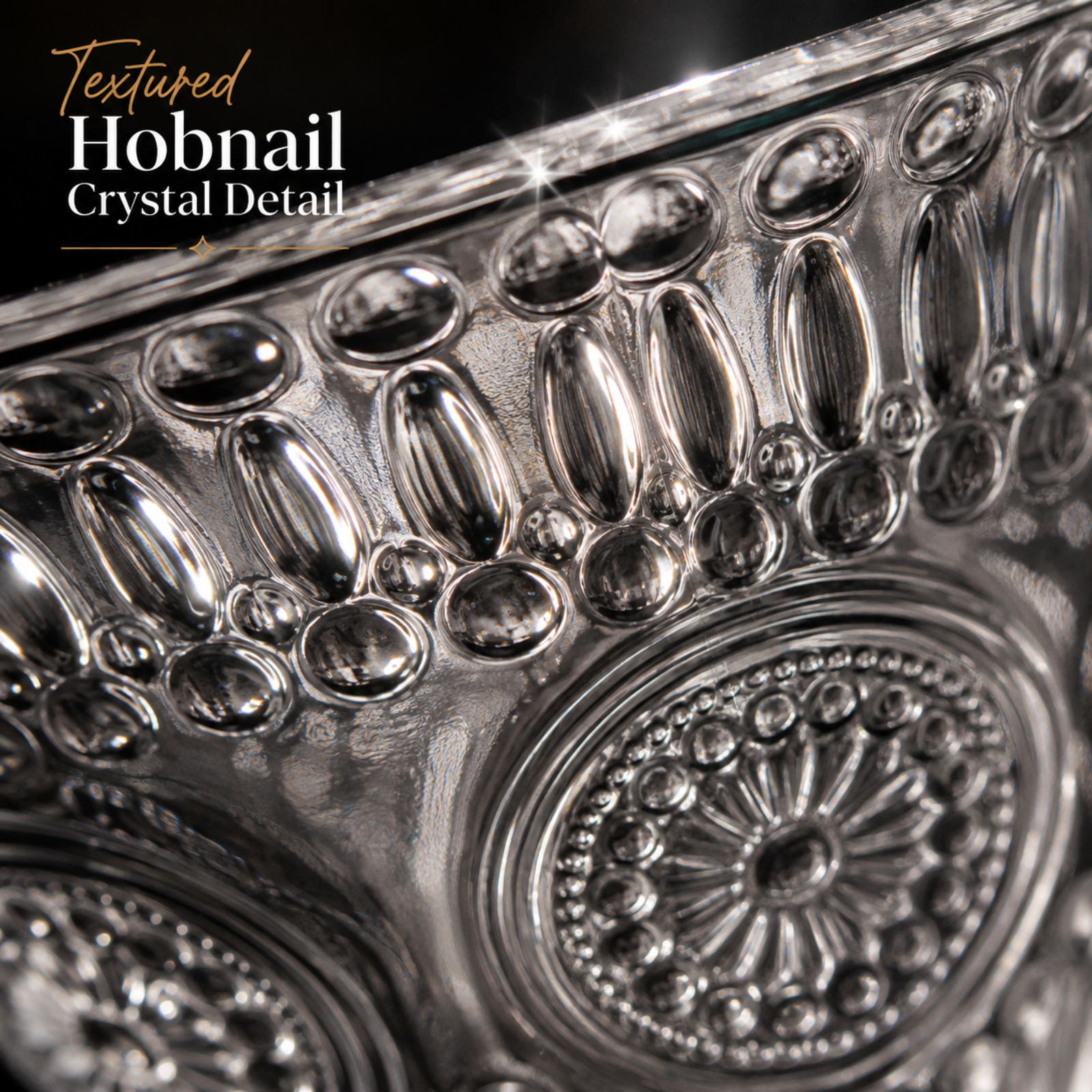Tonal Hobnail Martini Glassware, Set of 6