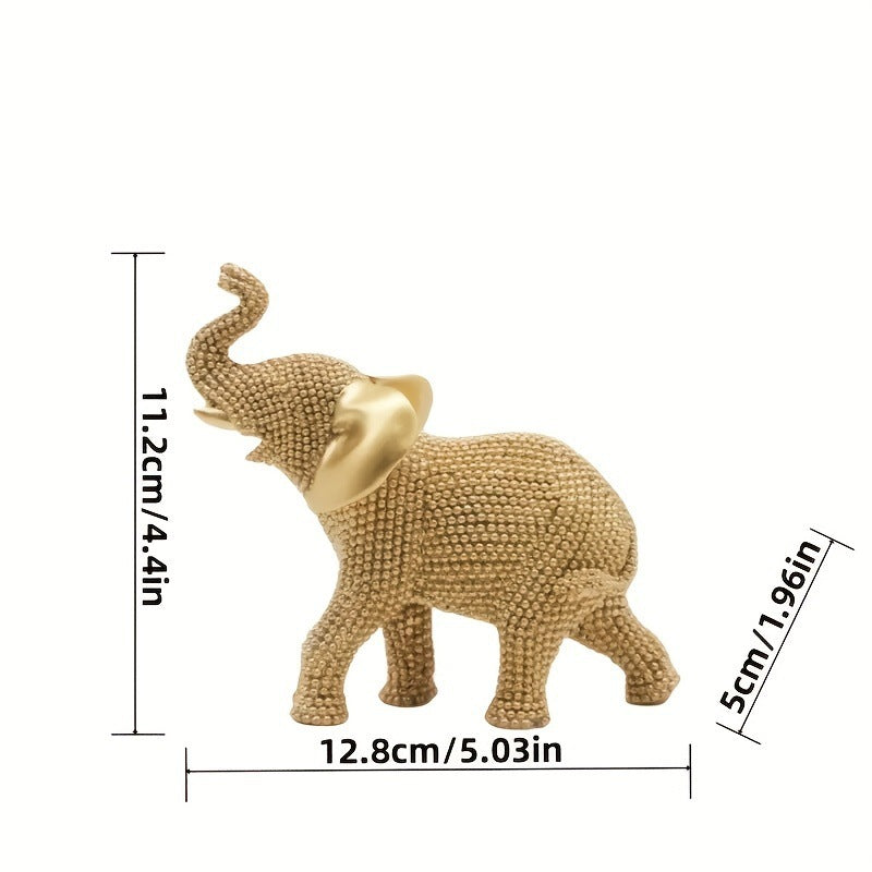 Golden Shiny Mini Elephant Sculpture Modern Minimalist