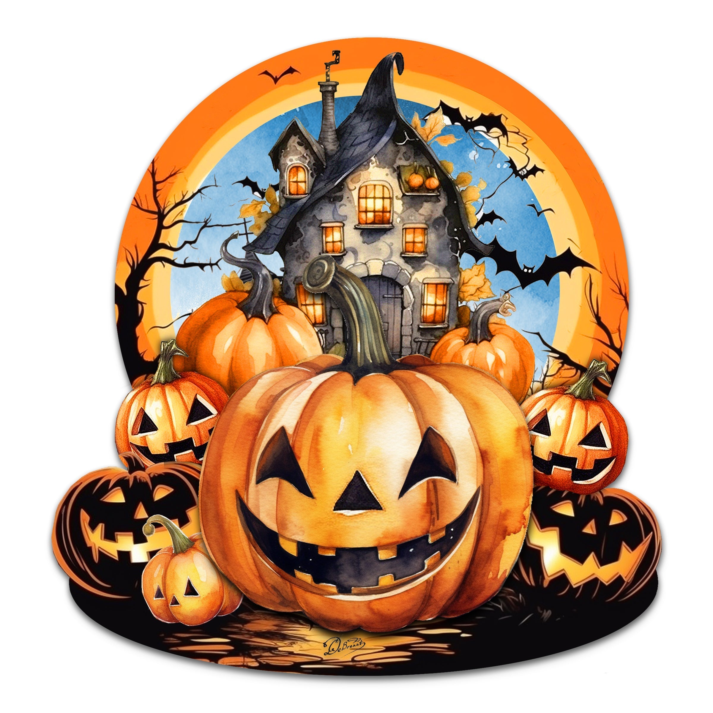 Haunted House Holiday Door Decor by G. Debrekht - Thanksgiving Halloween Decor - 8611041-2H