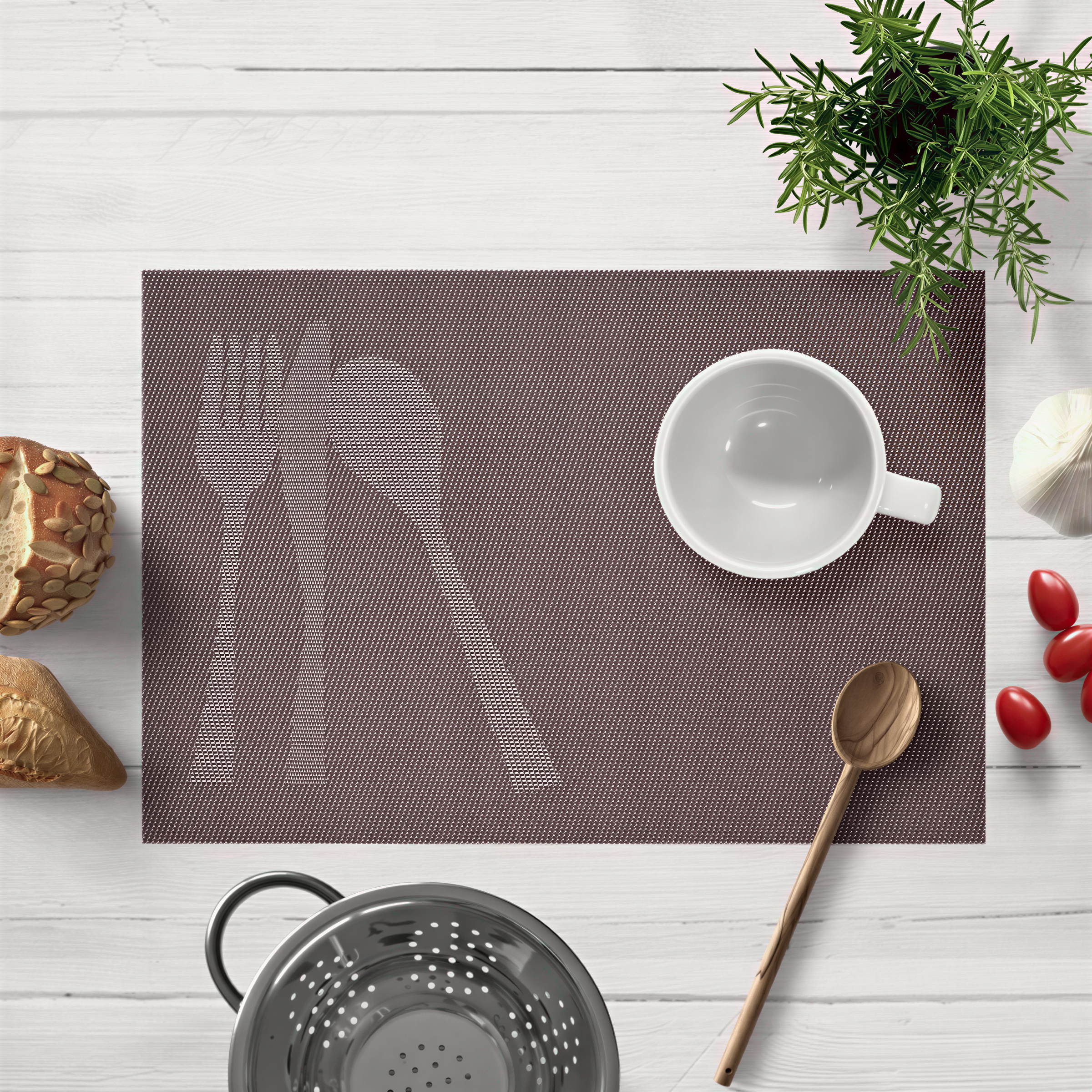 Vinyl Placemats – Cambridge Brown Heat Resistant Non Slip Table Protectors