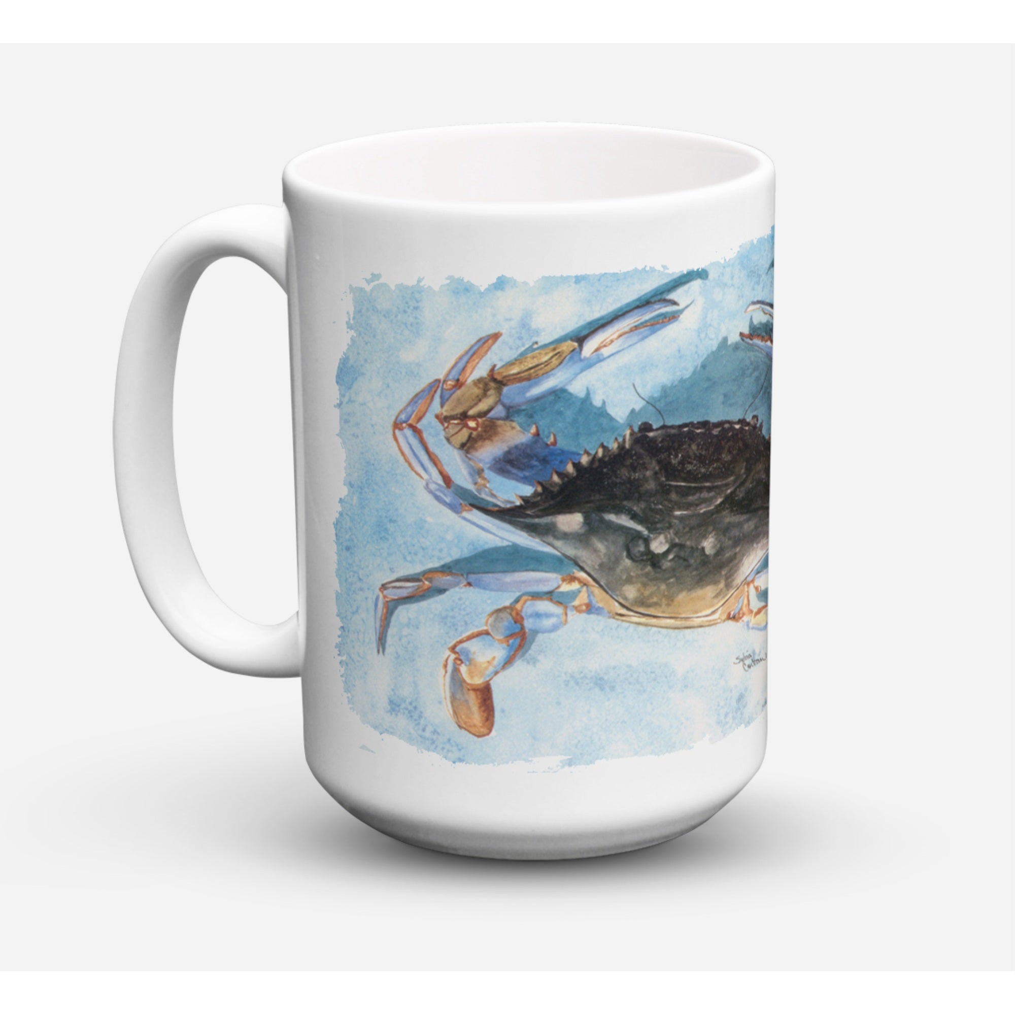 Carolines Treasures 8055CM15 Crab Dishwasher Safe Microwavable Ceramic Coffee Mug 15 oz Multicolor