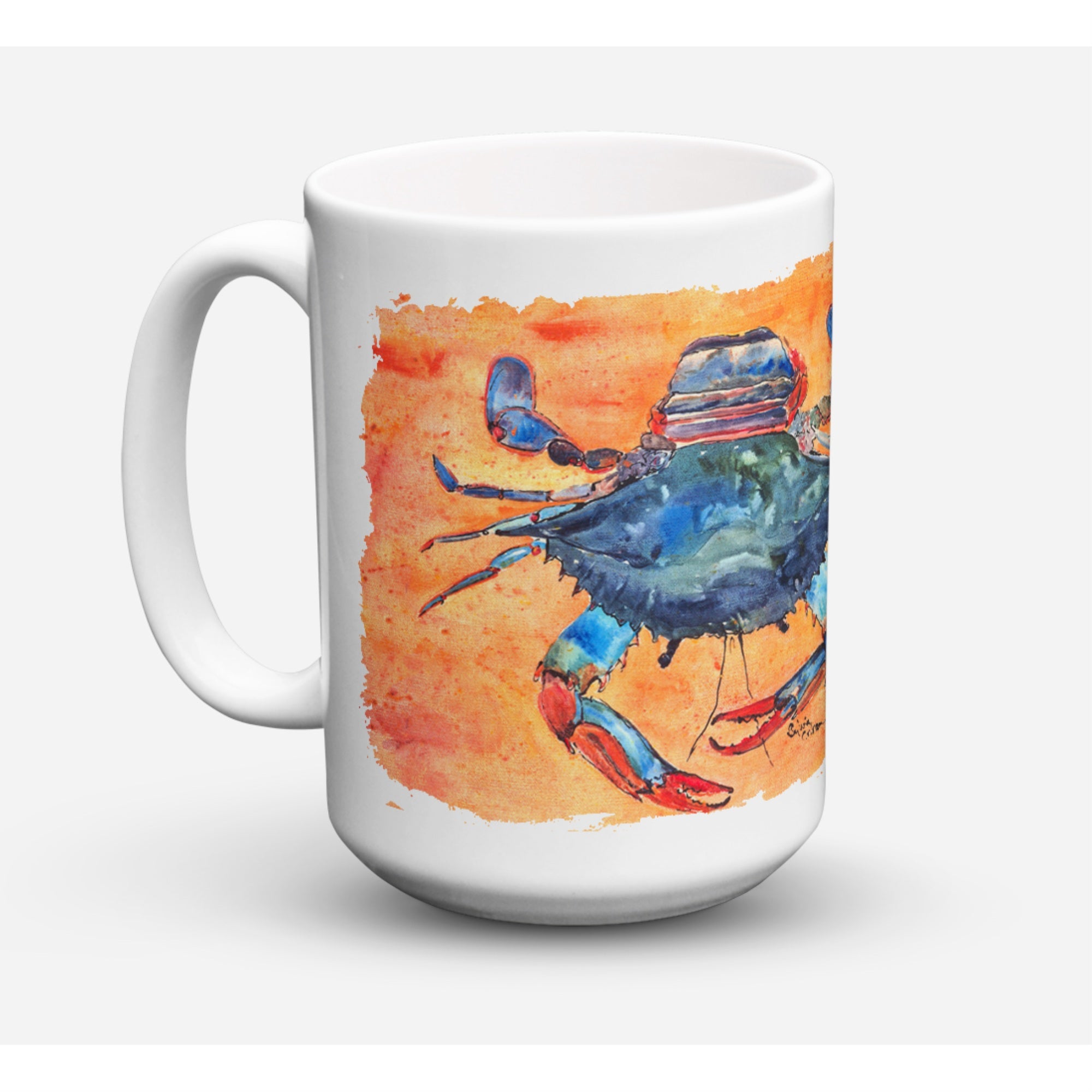 Carolines Treasures 8096CM15 Crab Dishwasher Safe Microwavable Ceramic Coffee Mug 15 oz Multicolor