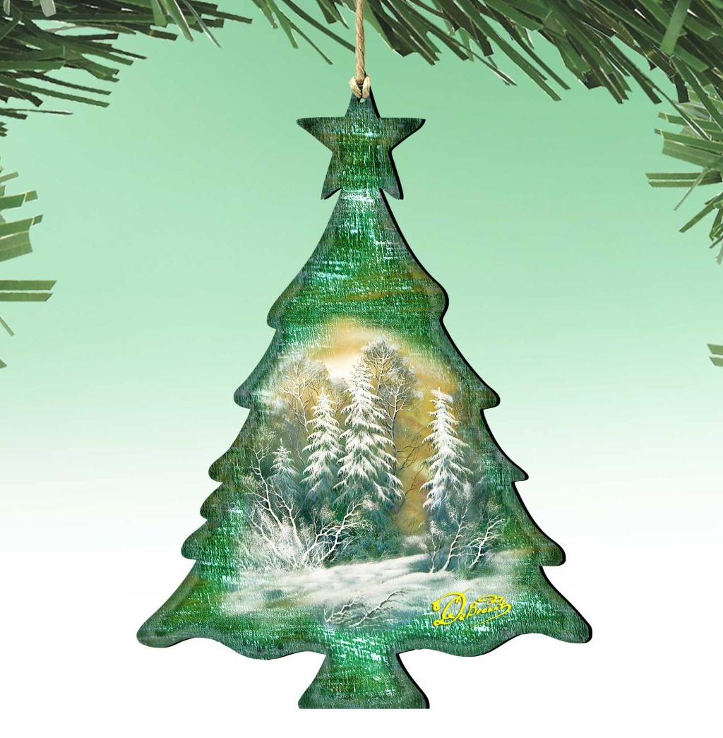 Woodsy Tree Wooden Ornaments by G. DeBrekht - Christmas Decor - 81988123