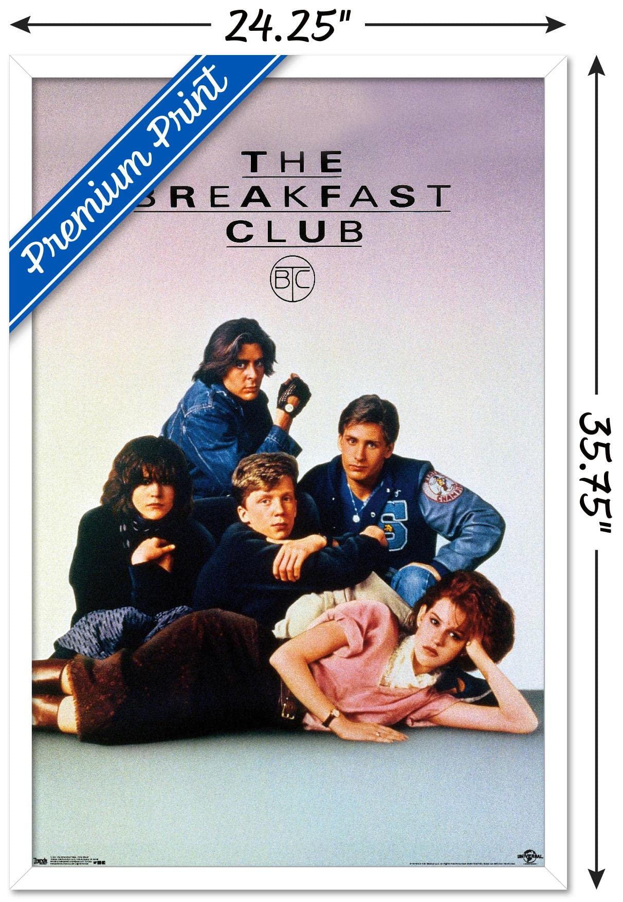 Trends International The Breakfast Club - One Sheet Wall Poster, 22.375'' X 34'', White Framed Version
