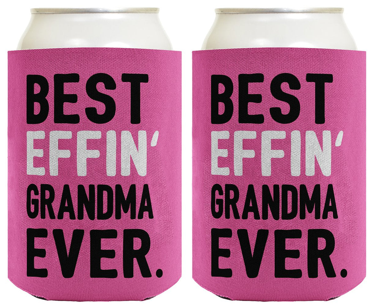 Best Grandma Gifts Best Effin' Grandma Ever Funny Cool Grandma Gifts For Women 2 Pack Can Coolie Drink Coolers Coolies Pink
