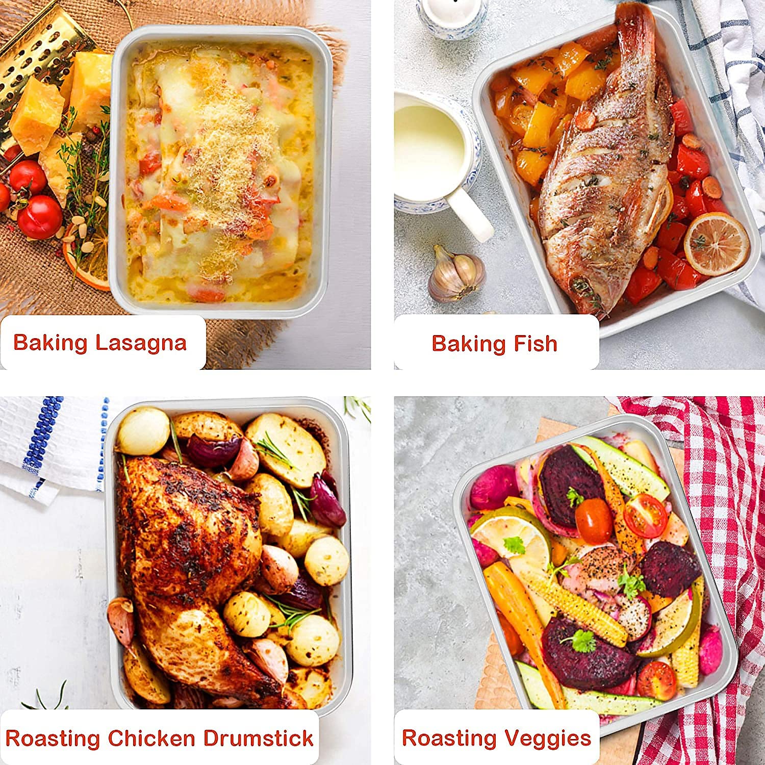 Meleg Otthon Sheet Pan,Cookie Sheet,Heavy Duty Stainless Steel Baking Pans,Toaster Oven Pan,Jelly Roll Pan,Barbeque Grill Pan,De