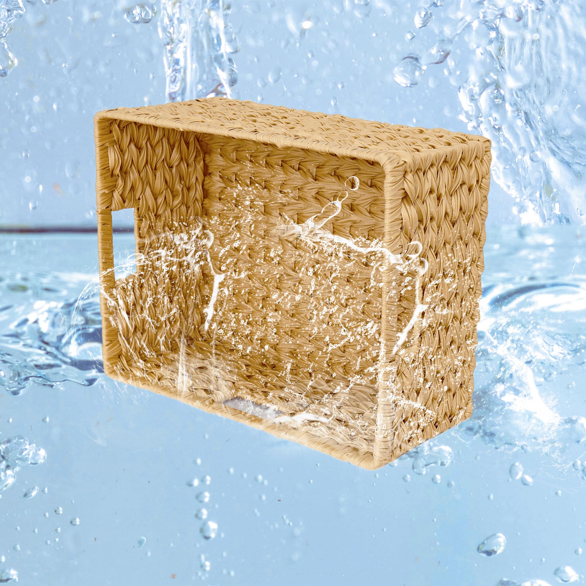Granny Says Large Wicker Basket, Decorative Woven Basket For Storage, Wicker Basket With Handles, Waterproof Storage Basket For