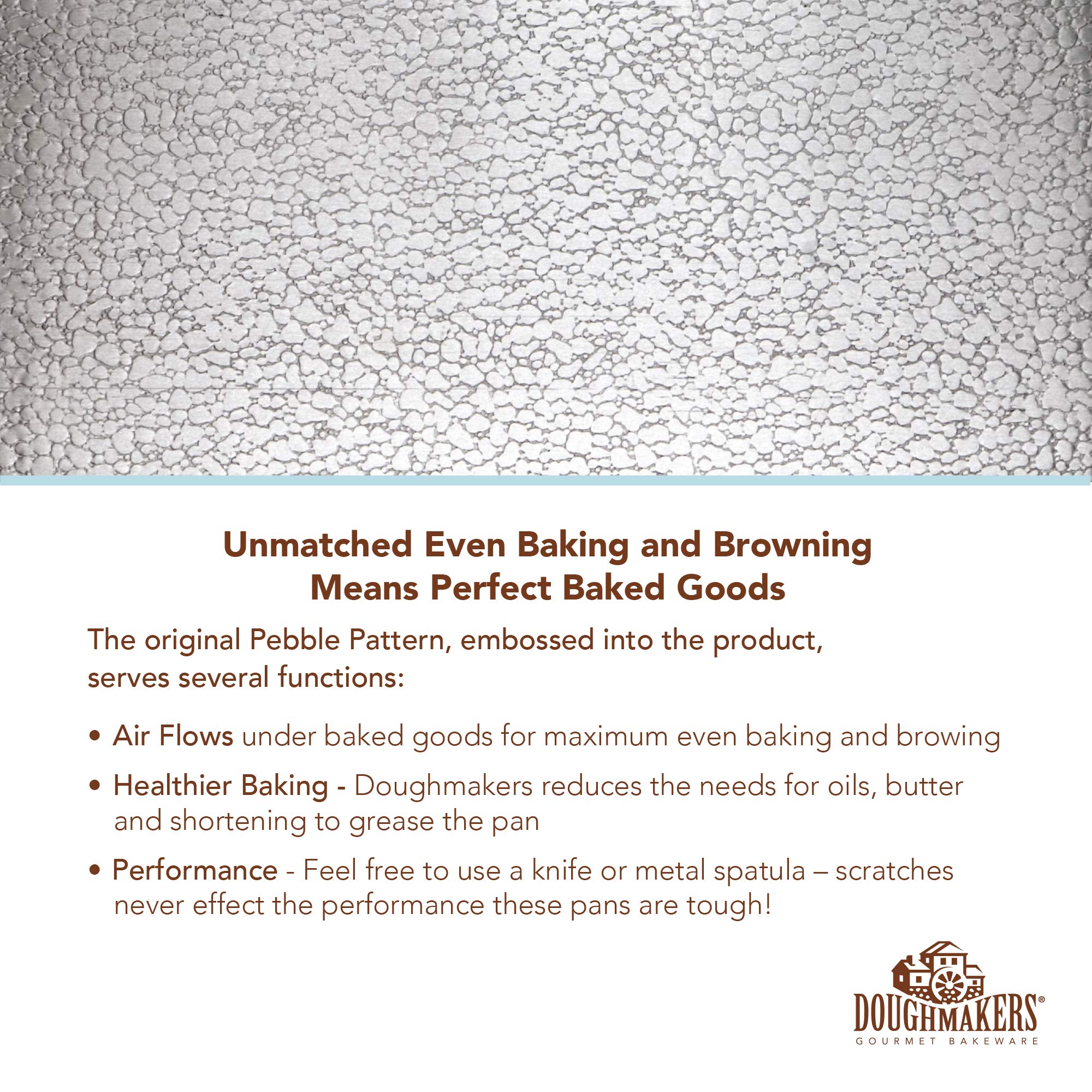 Doughmakers 9'' Round Cake Commercial Grade Aluminum Bake Pan, Silver
