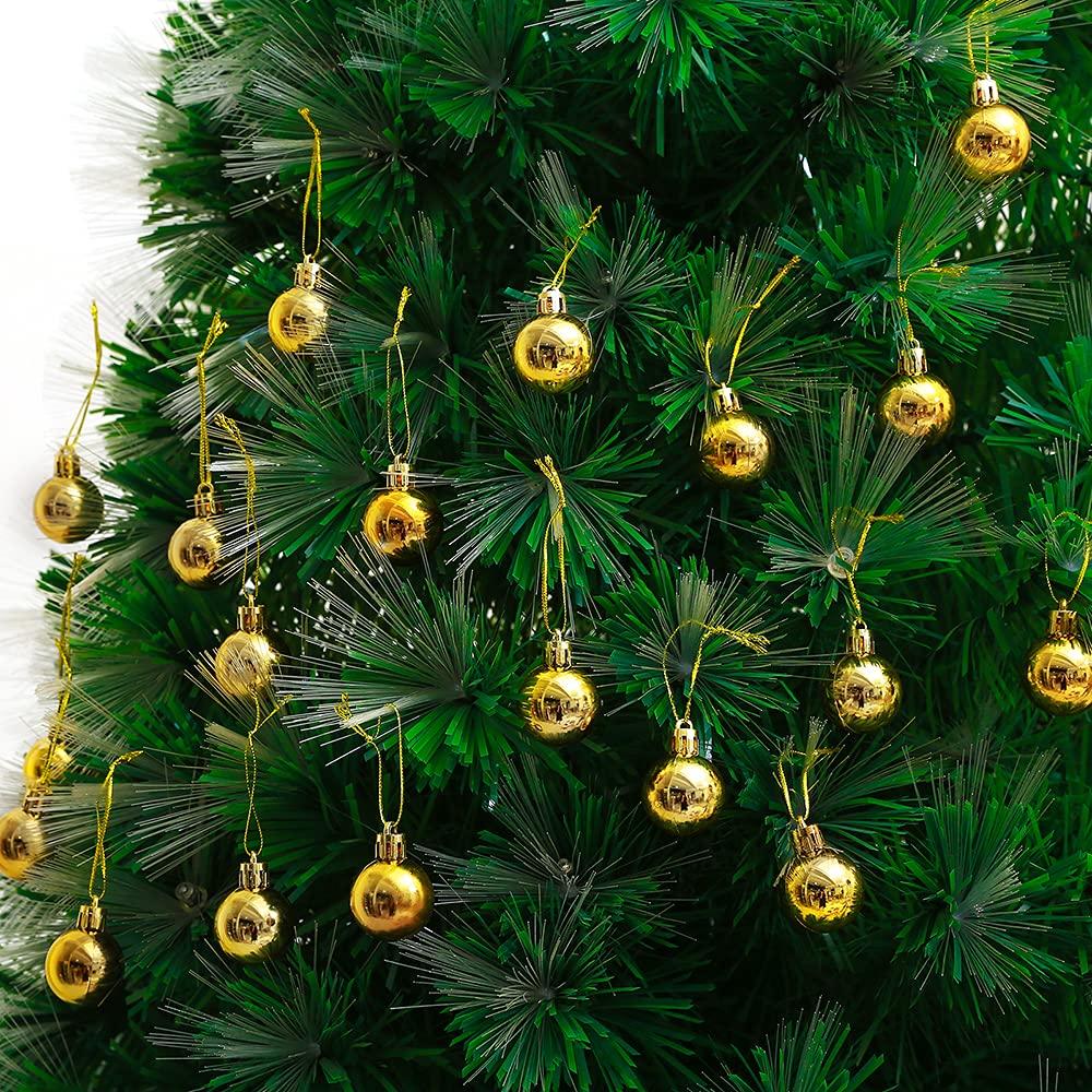 TKYGU 144pcs/1.18-Inch Christmas Ball Ornaments Gold Small Christmas Tree Balls for Xmas Holiday Wedding Party Decoration, Tree
