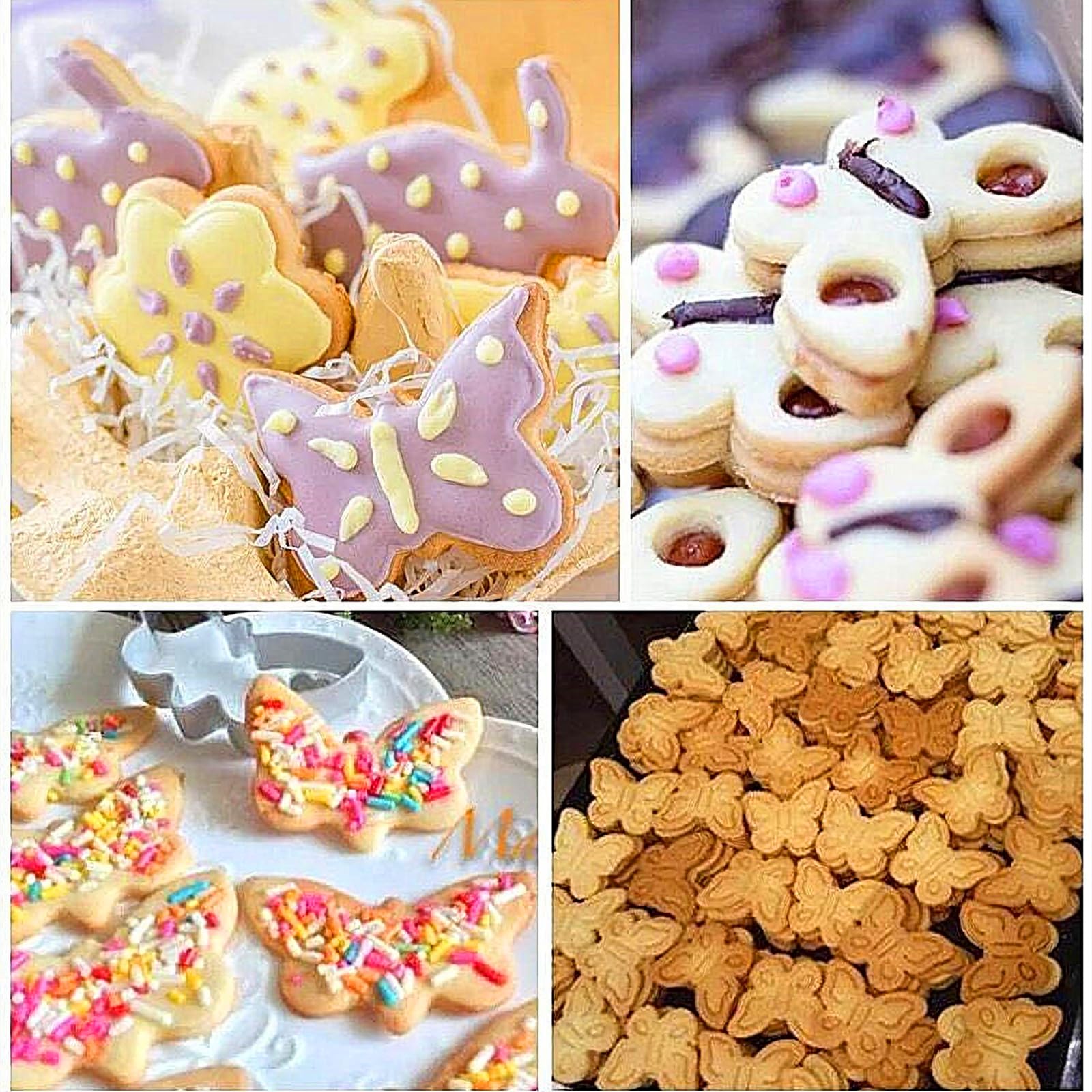 Neljibehu Butterfly Cookie Cutter, 5-Piece Mini Stainless Steel Cookie Cutter Set, Used For Diy Baking Cake Craft Pastry Baking