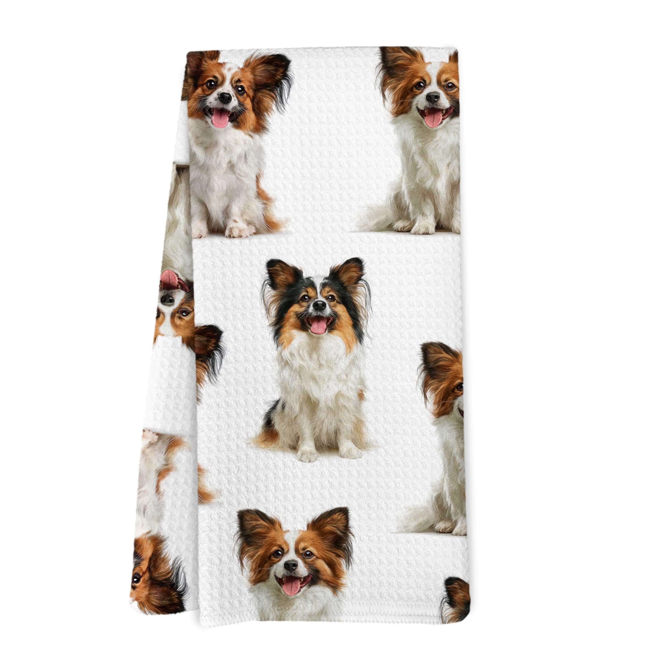 Yorhifa Papillon Gifts Kitchen Towels, Papillon Dog Gifts for Women Men Dish Tea Towels for Kitchen Bathroom Decor, Dog Lover Gi