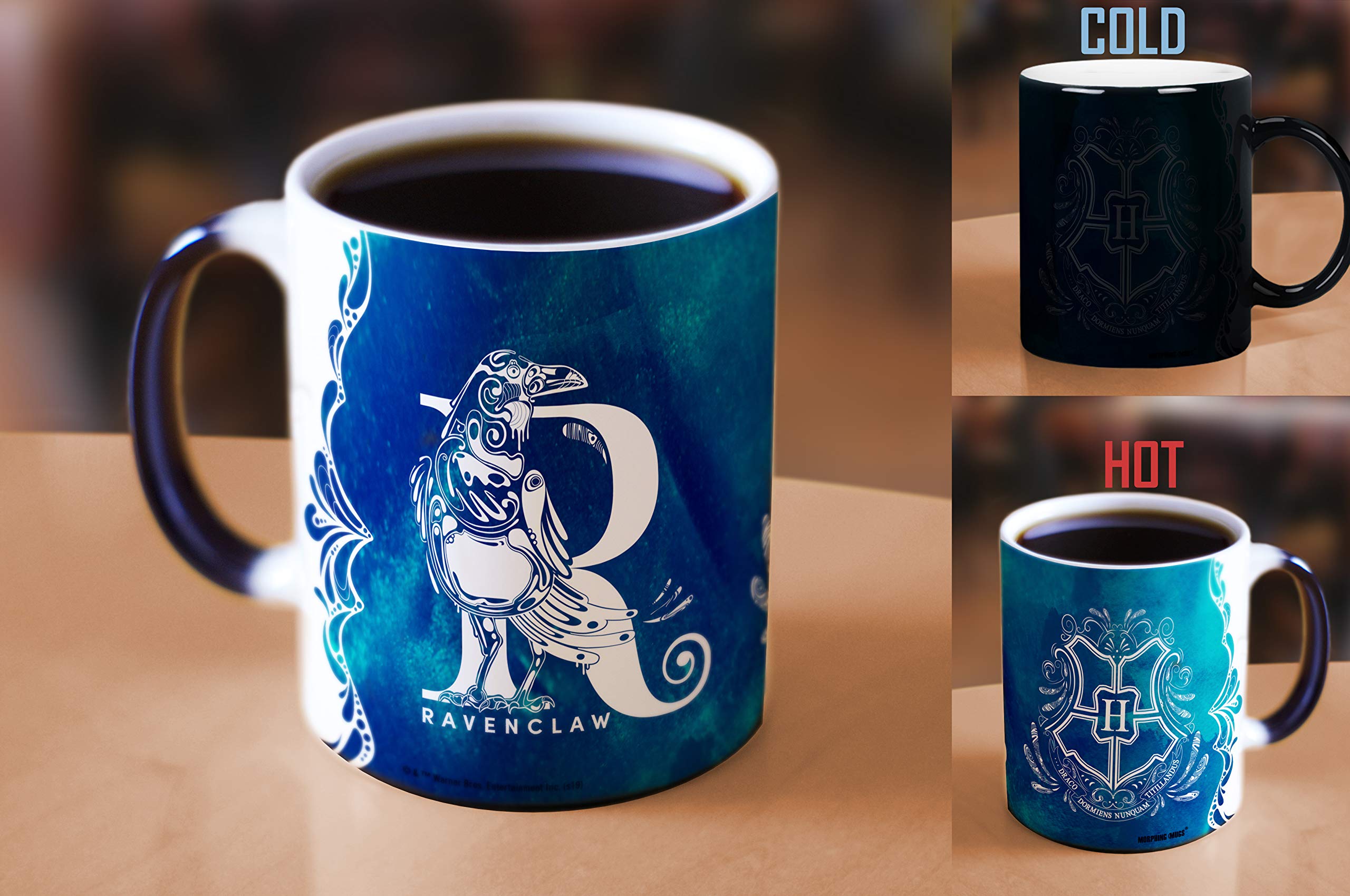 Morphing Mugs Harry Potter - Ravenclaw - Aguamenti - One 11 oz Color Changing Heat Sensitive Ceramic Mug - Image Revealed When H