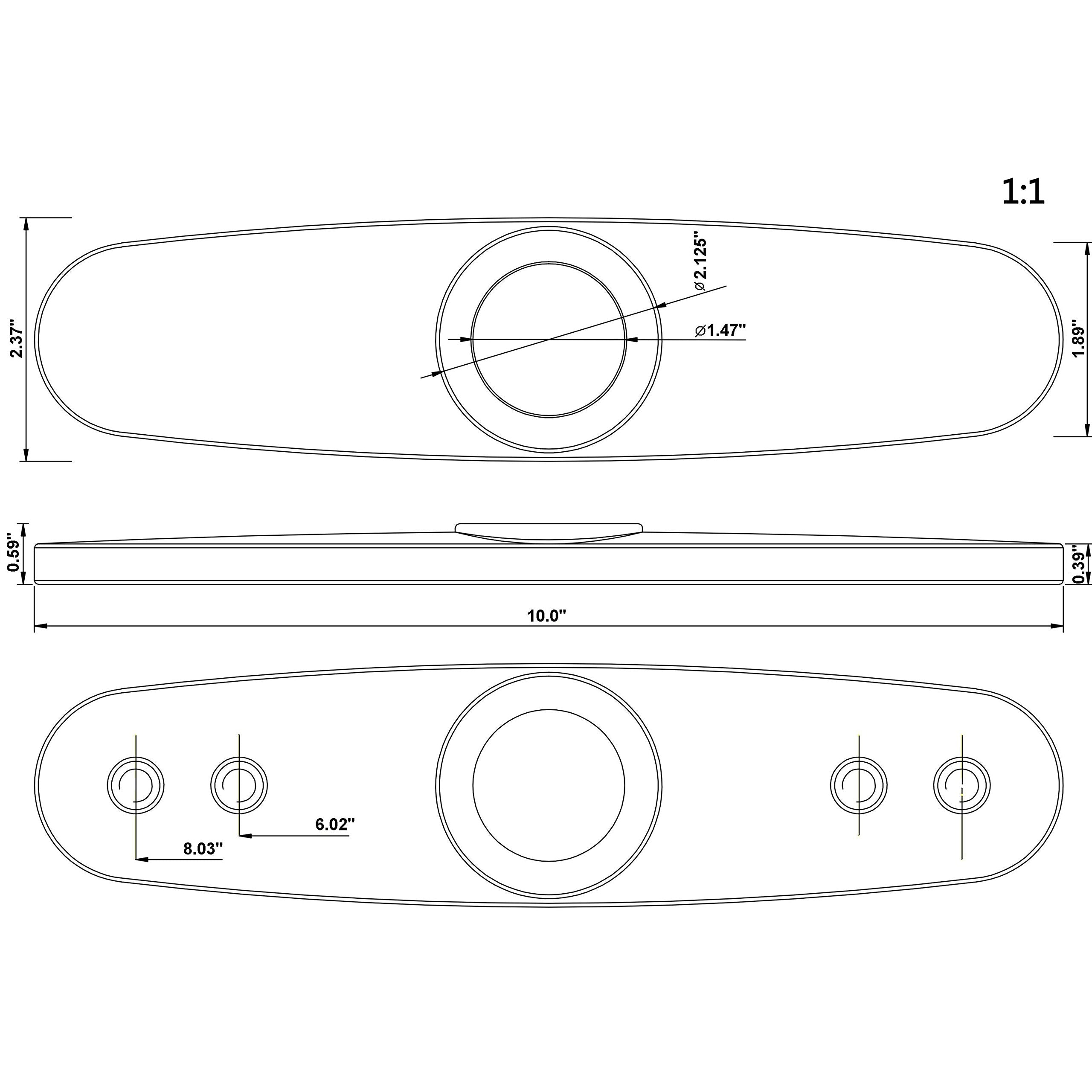 Laguna Brass 1920Cp 10'' Kitchen Sink Faucet Deck Plate, Chrome Finish