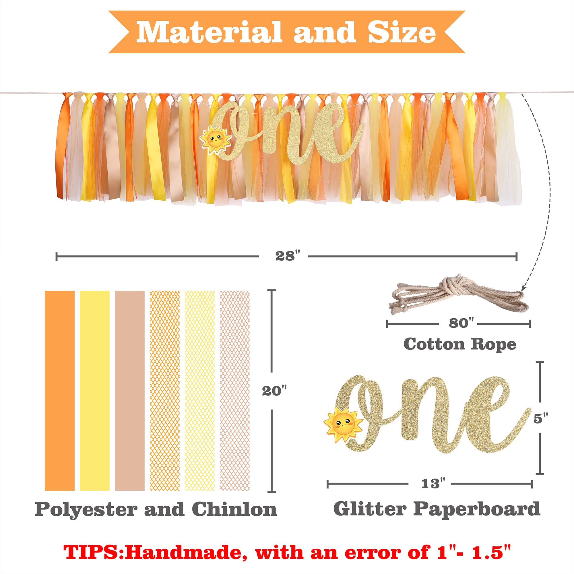 First Trip Around The Sun Birthday Decorations - 1St First Birthday Banner Highchair, High Chair Fabric Garland Party Supplies,