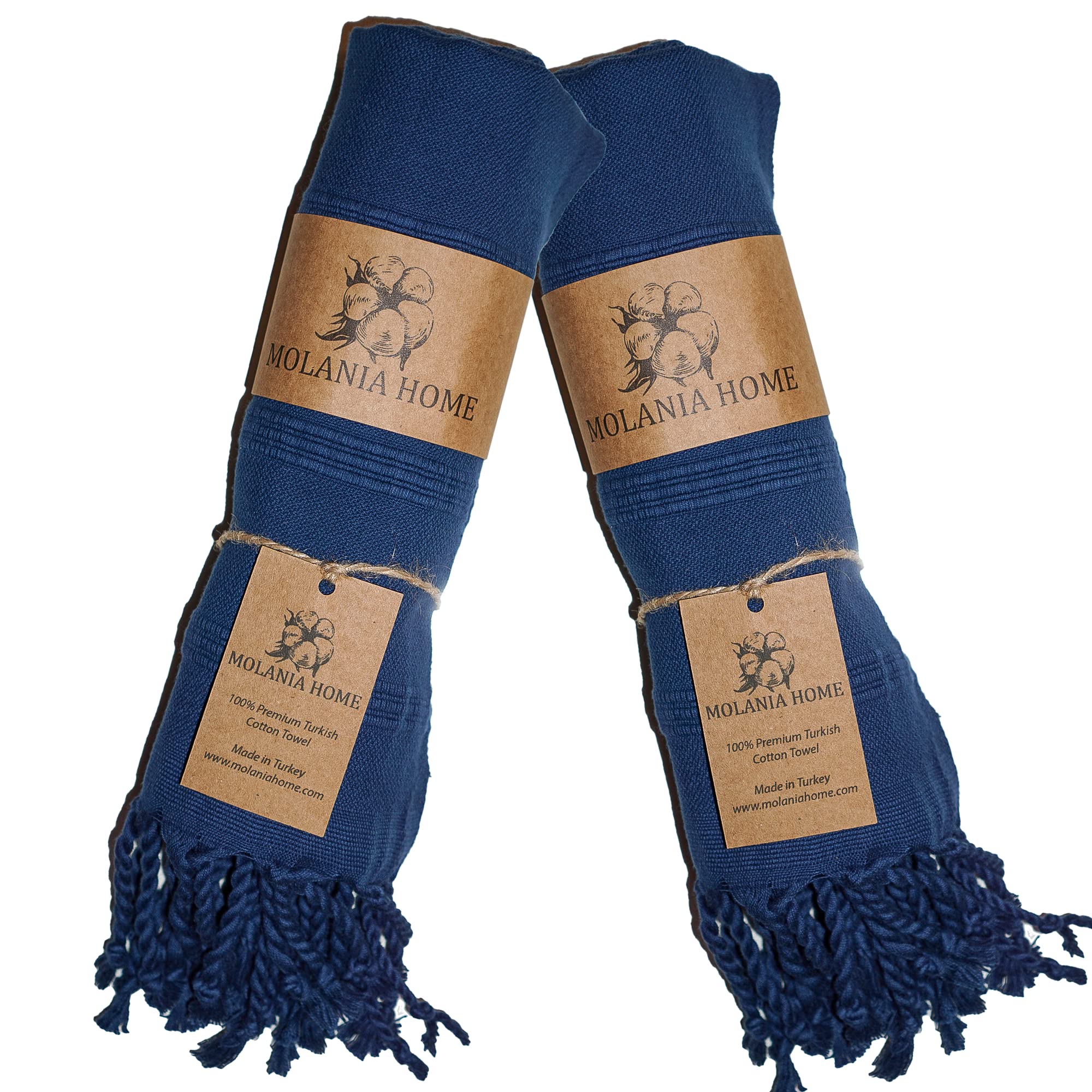 Molania Home Turkish Hand Towel Set Of 2 (16X40) | 100% Organic Cotton Turkish Towels For Bathroom | Decorative Kitchen Hand Tow