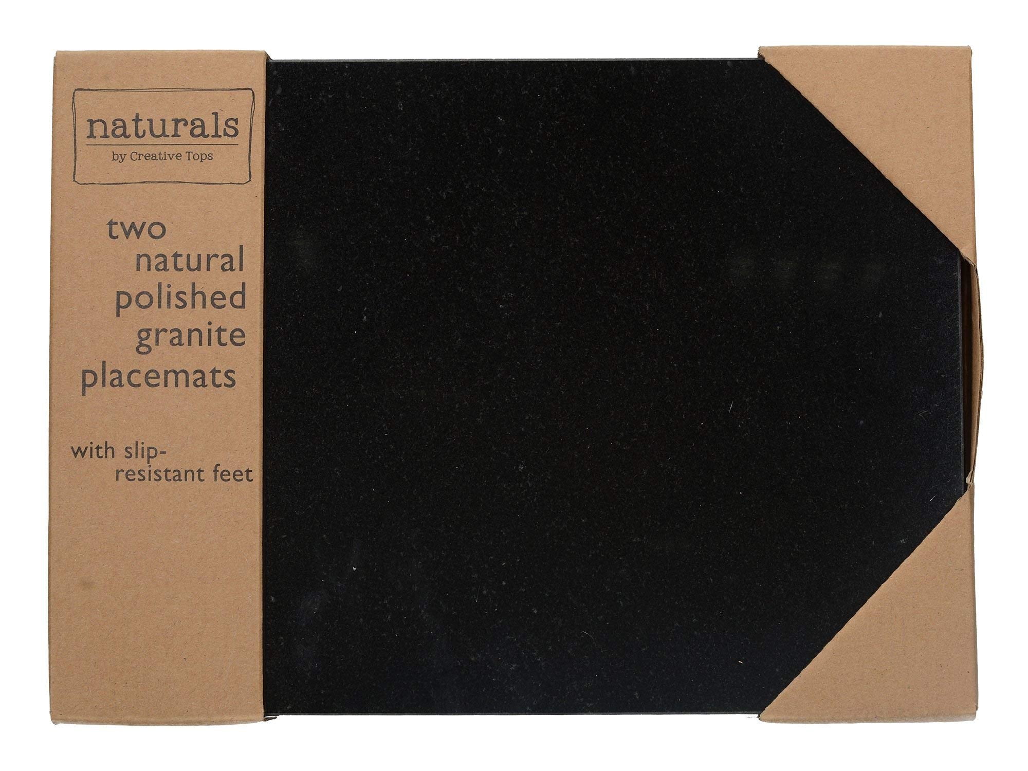 Creative Tops 5129573 Natural Granite Placemats, Set Of 2, By,Heat Resistant, 29.5 X 21 Cm