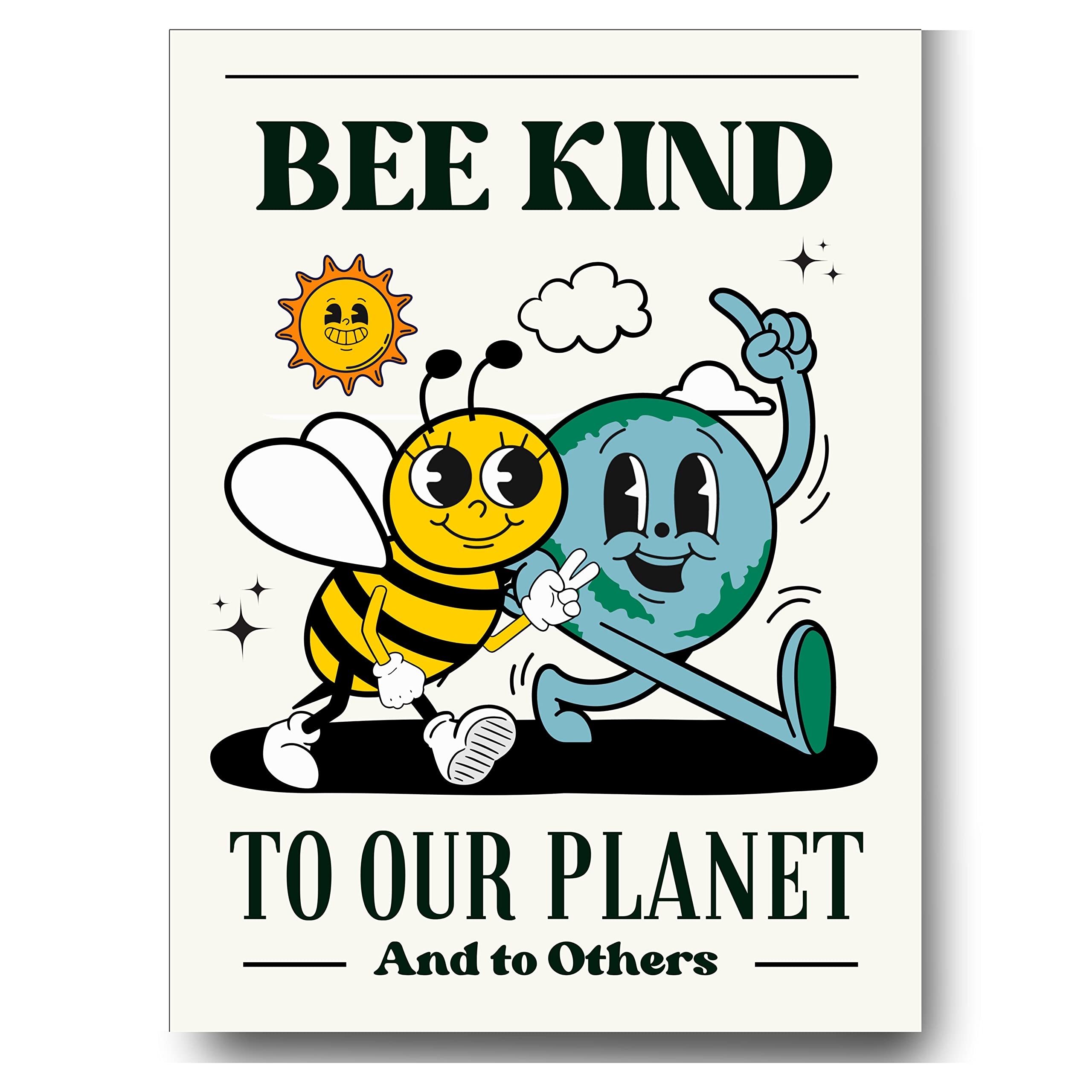 Lava Land Retro Positive Posters For Room Aesthetic Wall Art Print, Cute Retro Be Kind Kindness 70S Posters For Classroom, Room,