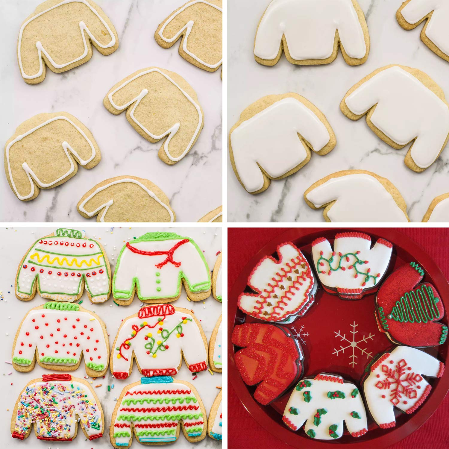 3 Piece Ugly Sweater Cookie Cutter Set - 4 1/5'', 3 1/2'', 2 1/2'' - Christmas Winter Sweater Cookie Cutters