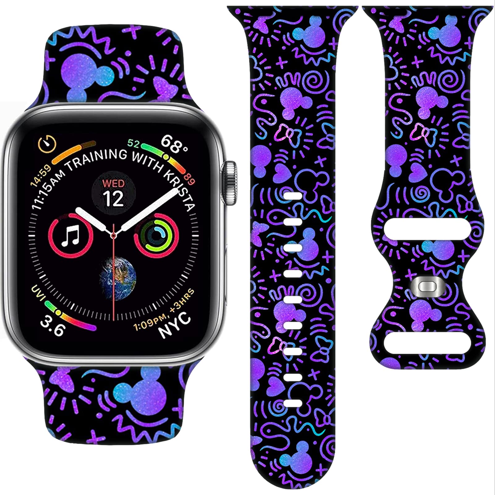 Axcofyer7 Cartoon Band For Apple Watch 38Mm40Mm41Mm42Mm44Mm45Mm, Bands For Apple Watch Se Series 8 7 6 5 4 3, Silicone Iwatch Ba