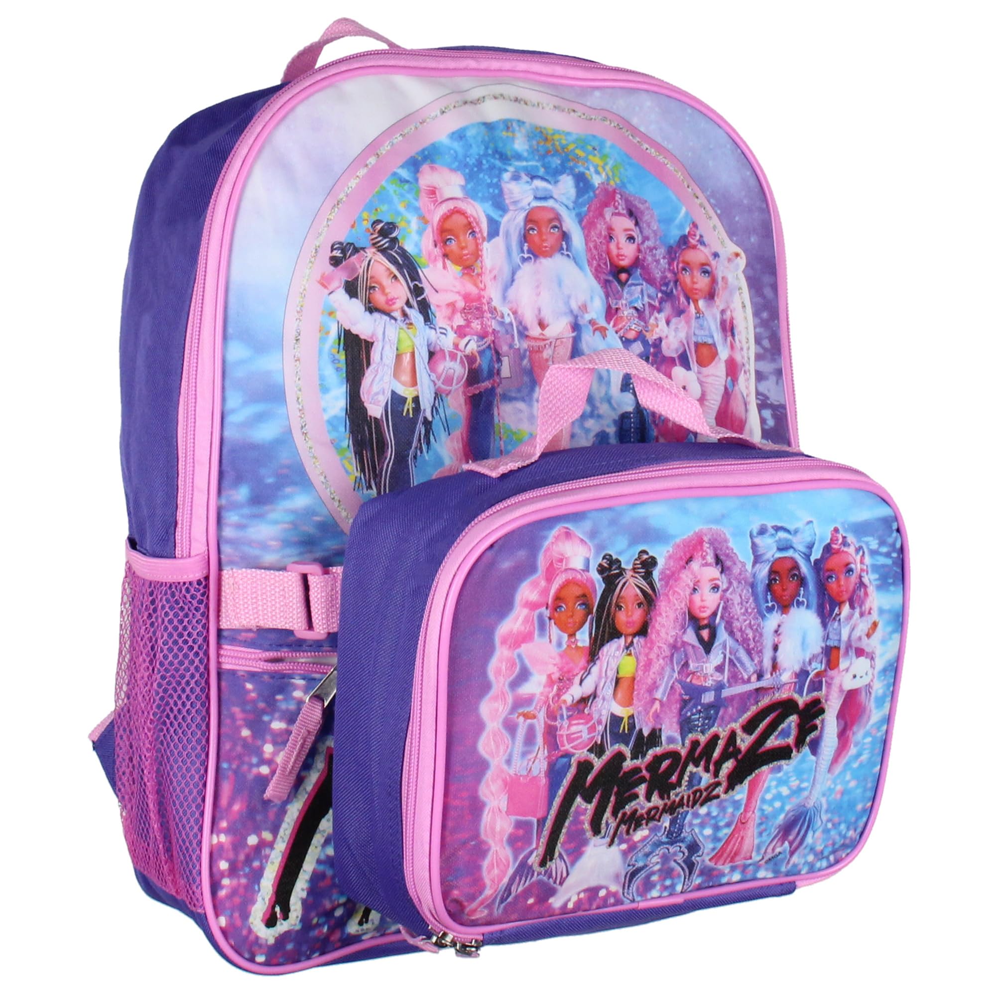 Ai Accessory Innovations Mermaze Mermaidz Mermazing Backpack School Travel For Kids 2 Piece Set With Detachable Lunch Box