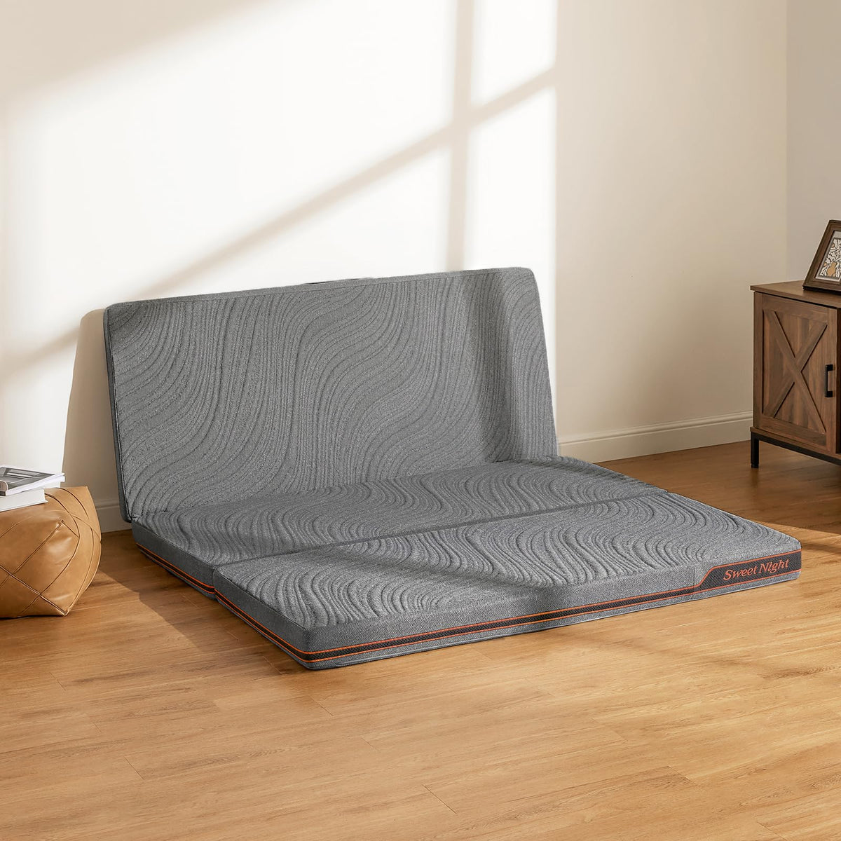 Sweetnight Trifolding Mattress With Storage Bag - 4 Inch Grey Twin Xl Size Memory Foam Mattress With Washable Cover | Foldable M
