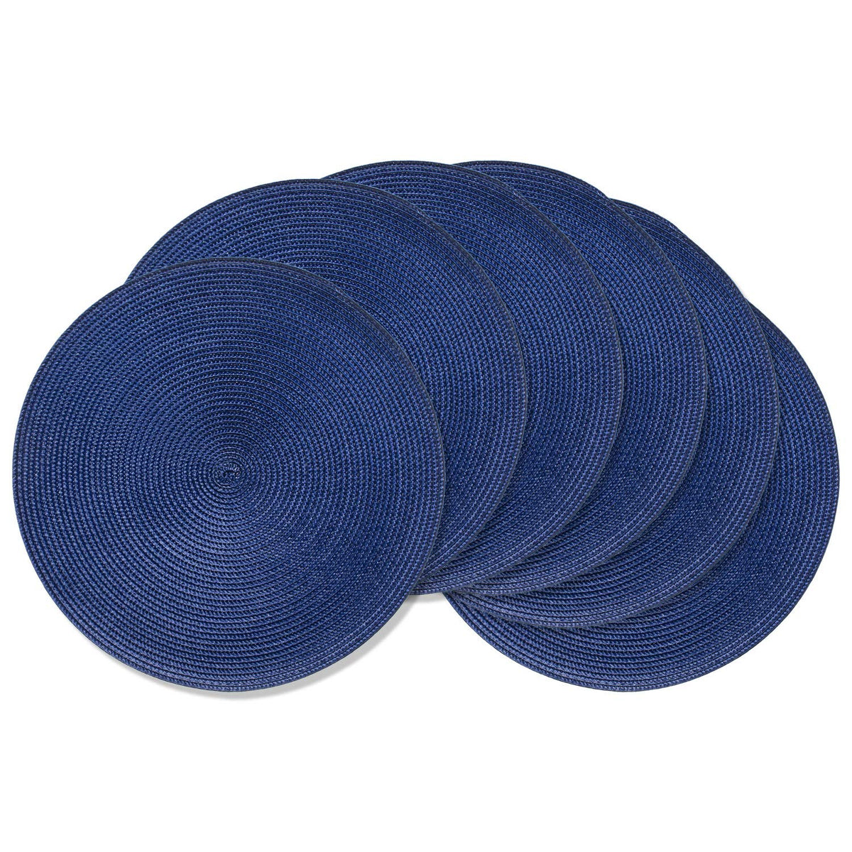 Ahhfsmei Round Braided Placemats 15 Inch Round Table Mats For Dining Tables Natural Woven Heat Resistant Place Mats Set Of 6 (Tr