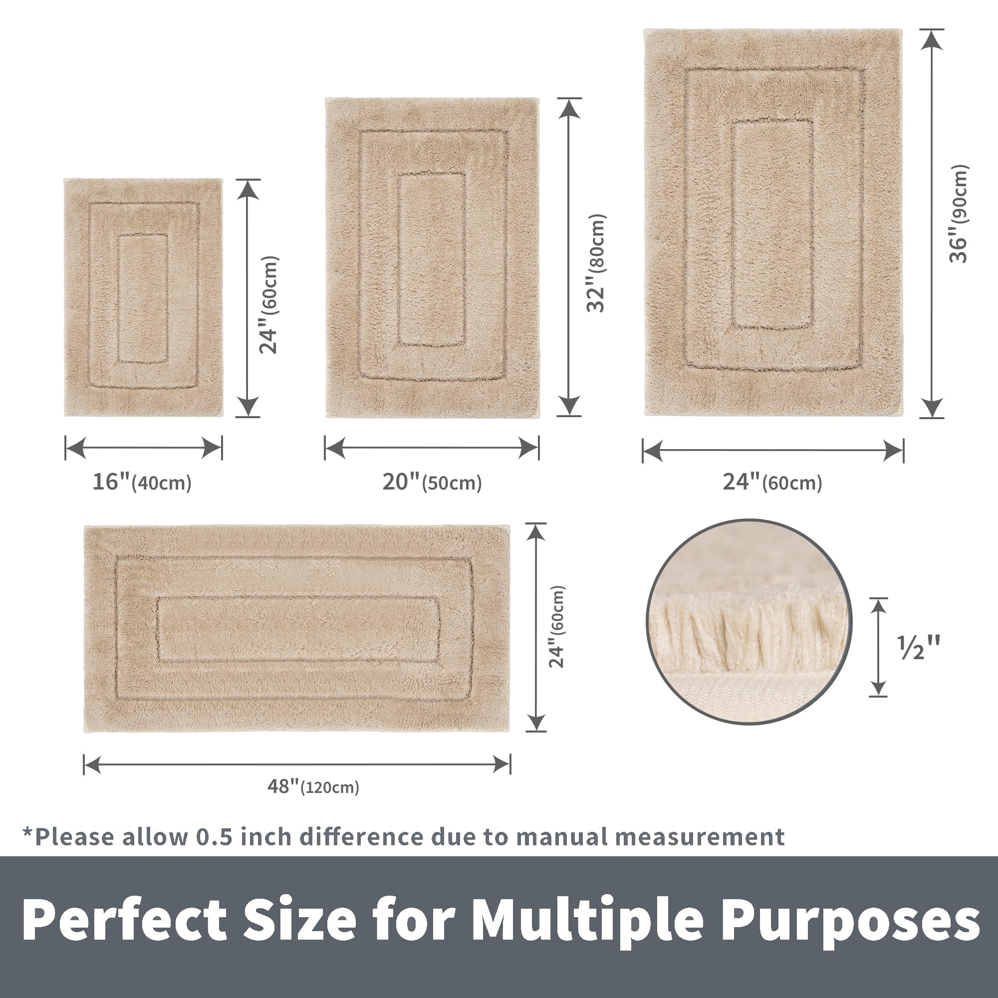 Granny Says Bathroom Rugs Non Slip, 20'' X 32'', Bath Rugs For Bathroom Washable, Bath Mats For Bathroom Floor, Microfiber Bath