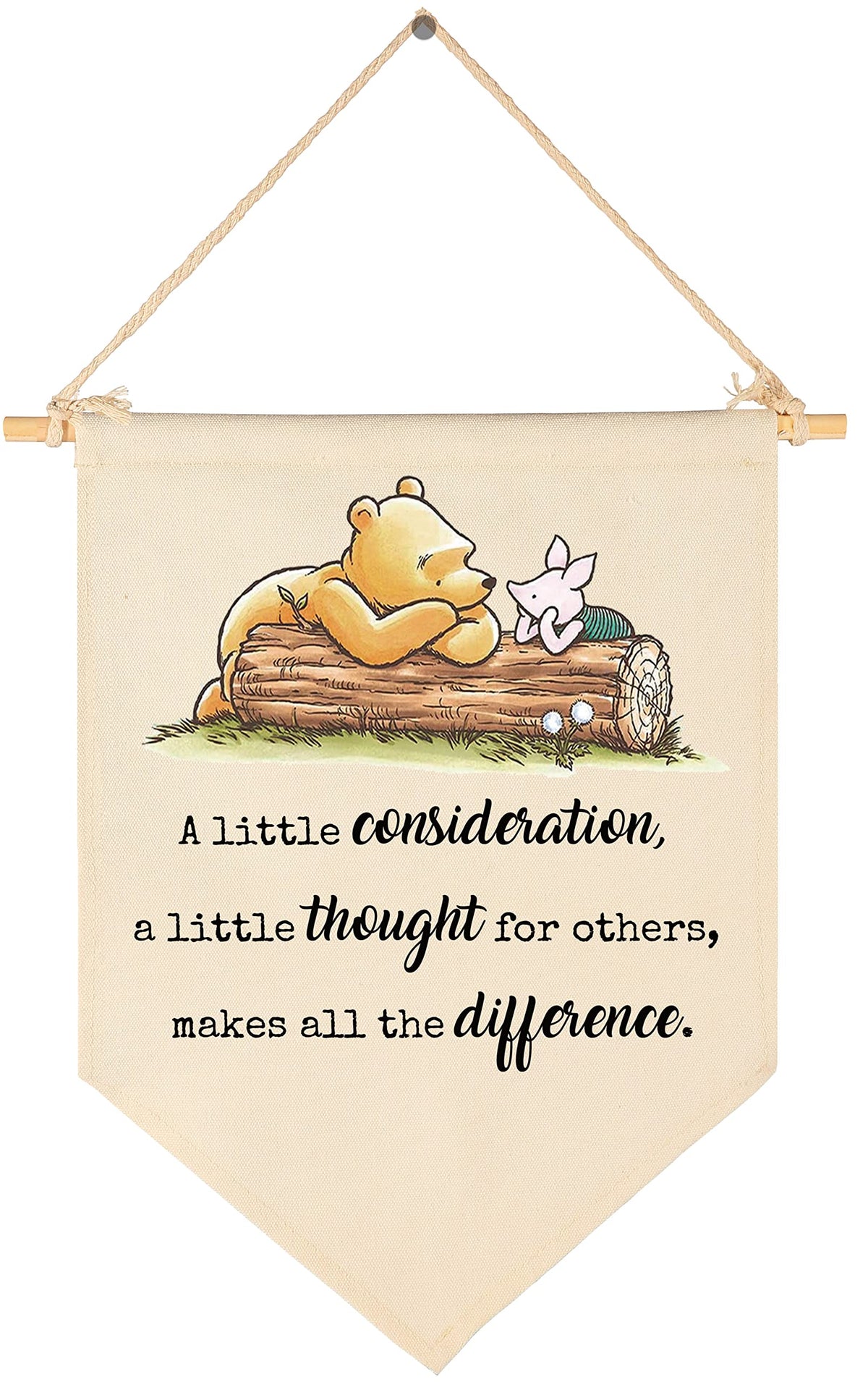 A Little Consideration, A Little Thought For Others-Christmas Birthday Party Bunting-Baby Gift Shower-Winie Wall Flag Decor Gift
