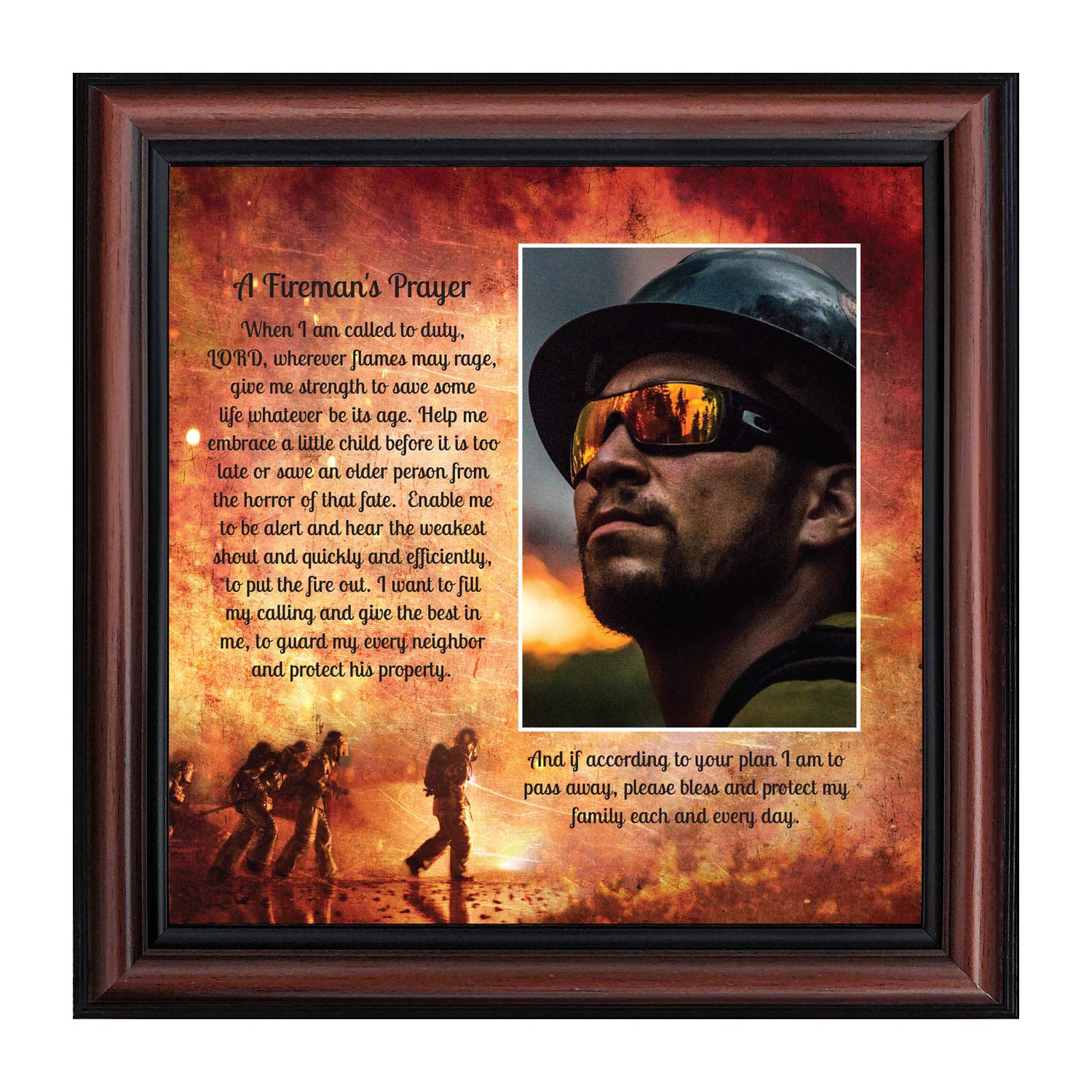 Crossroads Home D  cor Firemans Prayer Picture Frame, Firefighter Decor, Firefighter Graduation Present, 6348W
