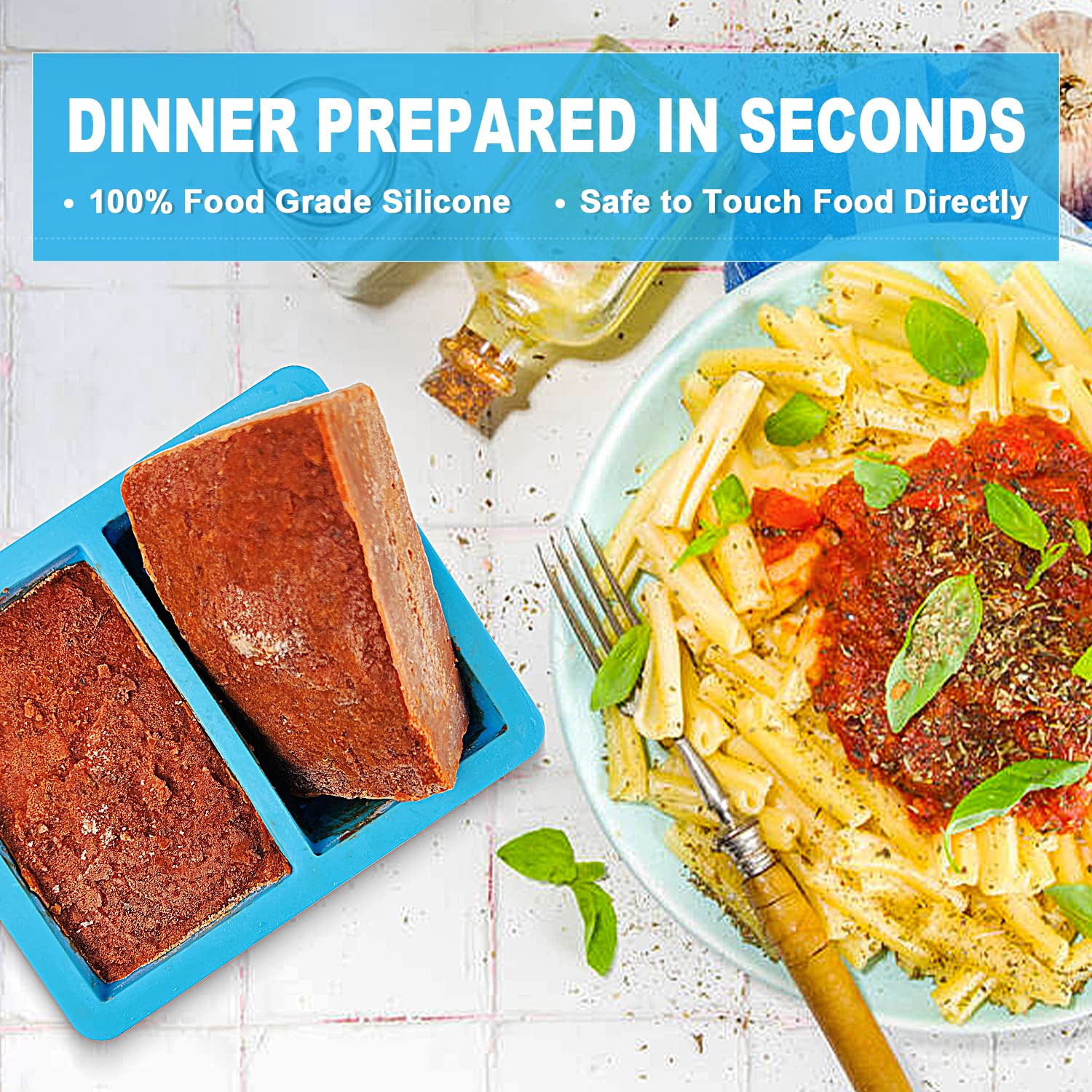 Extra-Large Silicone Freezing Tray With Lid, Walfos 1-Cup Freezer Tray For Soup, Silicone Soup Freezer Container For Storing And