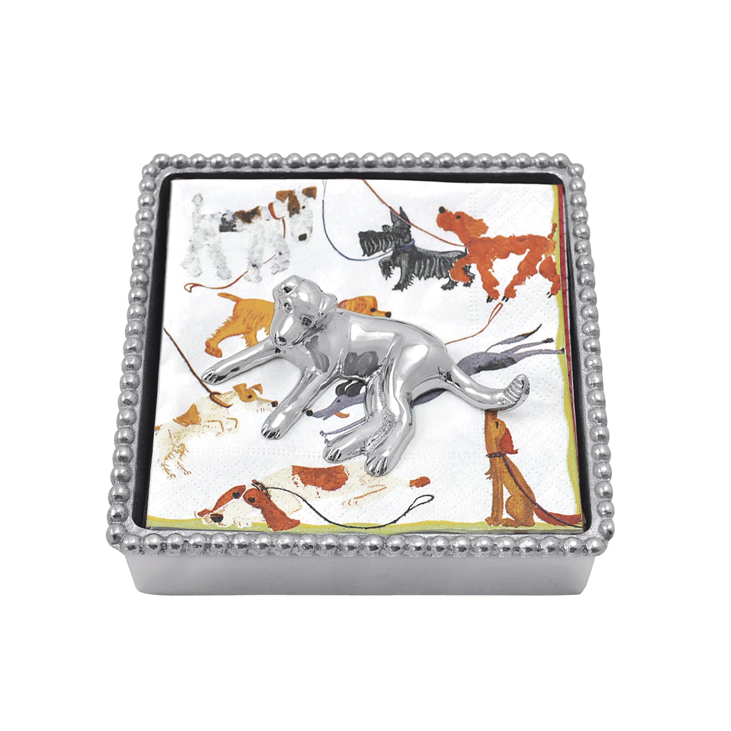 Mariposa Labrador Beaded Napkin Box