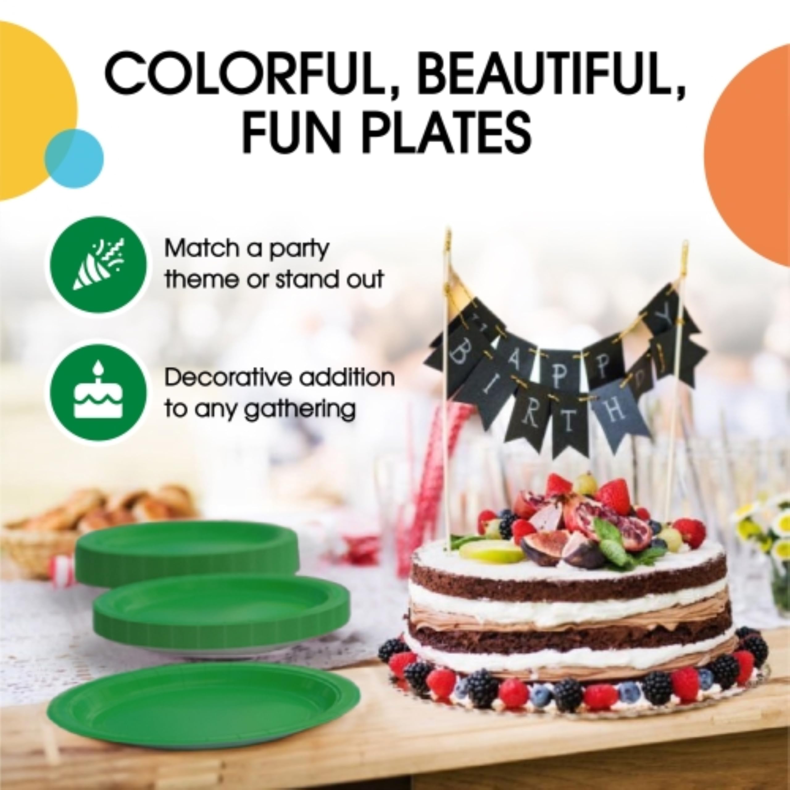 Exquisite Green Plastic Plates For Party 9 Green Disposable Plates For Party Supplies 50 Pcs Disposable Dinner Plate Heavy Dut