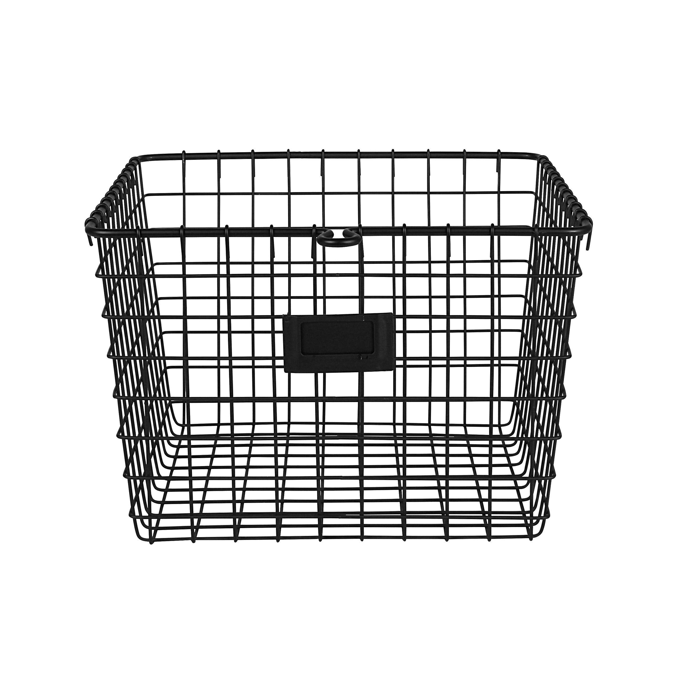 Spectrum Diversified Wire  Vintage Locker Basket Style  Rustic Farmhouse Chic Steel Storage for Closets  Pantry  Kitchen  Garage  Bathroom & More  Medium  Pack of 1  Black