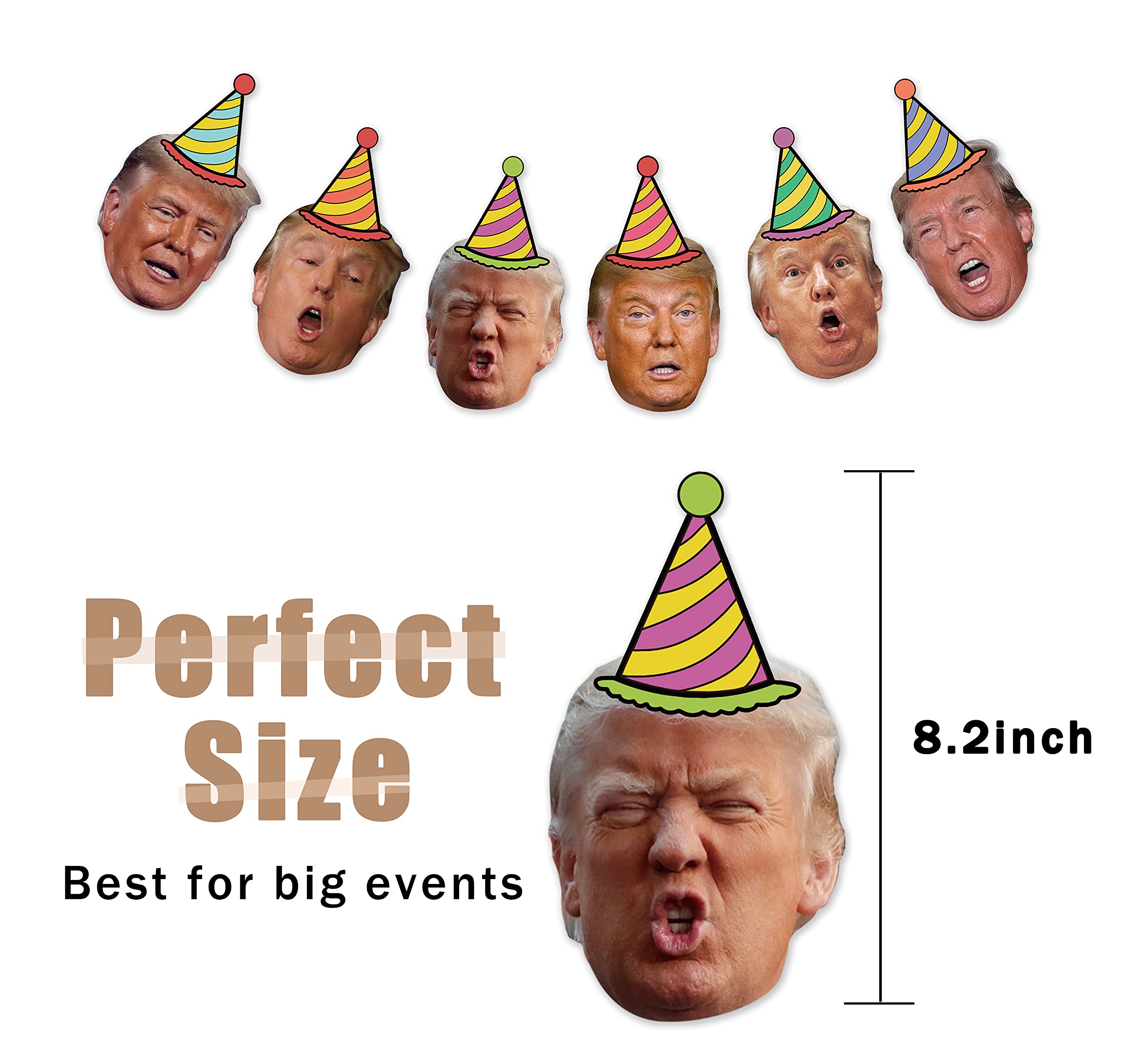 Donald Trump Face Birthday Garland, Funny Trump Portrait Bday Party Decor, Birthday Party Banner For Trump Fan