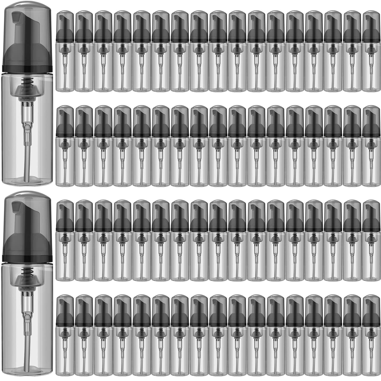 70 Pcs 2 Oz Plastic Foam Soap Dispensers Refillable Lash Shampoo Bottles With Pump Mini Eyelash Cleaning Foam Bottle Dispenser F