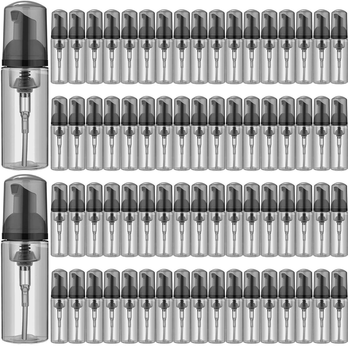 70 Pcs 2 Oz Plastic Foam Soap Dispensers Refillable Lash Shampoo Bottles With Pump Mini Eyelash Cleaning Foam Bottle Dispenser F